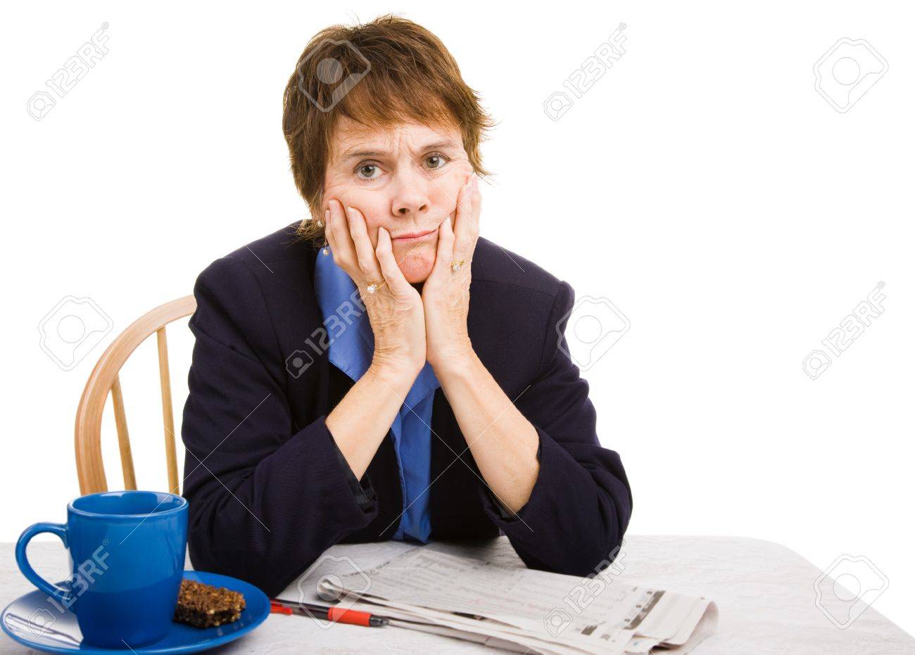 mature businesswoman over forty having a hard time finding a stock hard time finding a job
