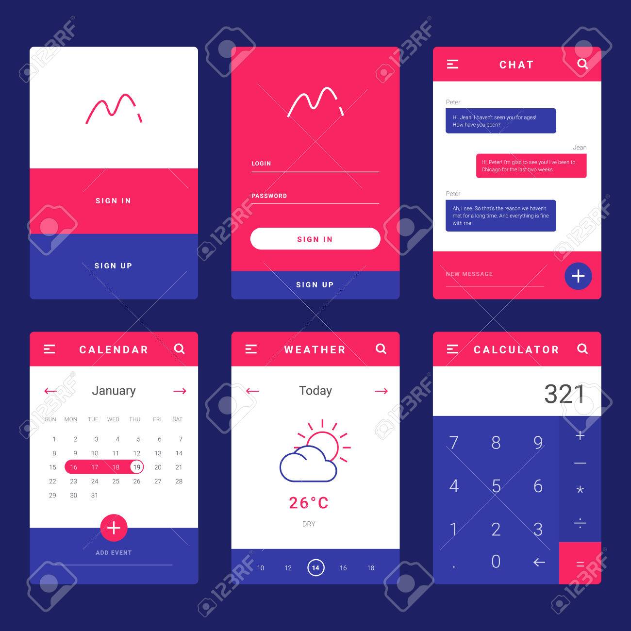 ui ux and gui template layout for mobile apps statistic dashboard