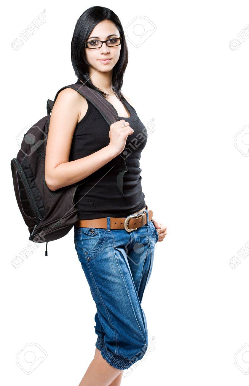 girl with backpack
