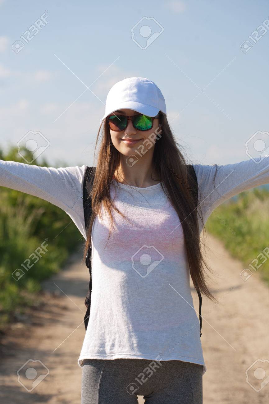 Hiking Woman Brunette Hiking Woman Brunette