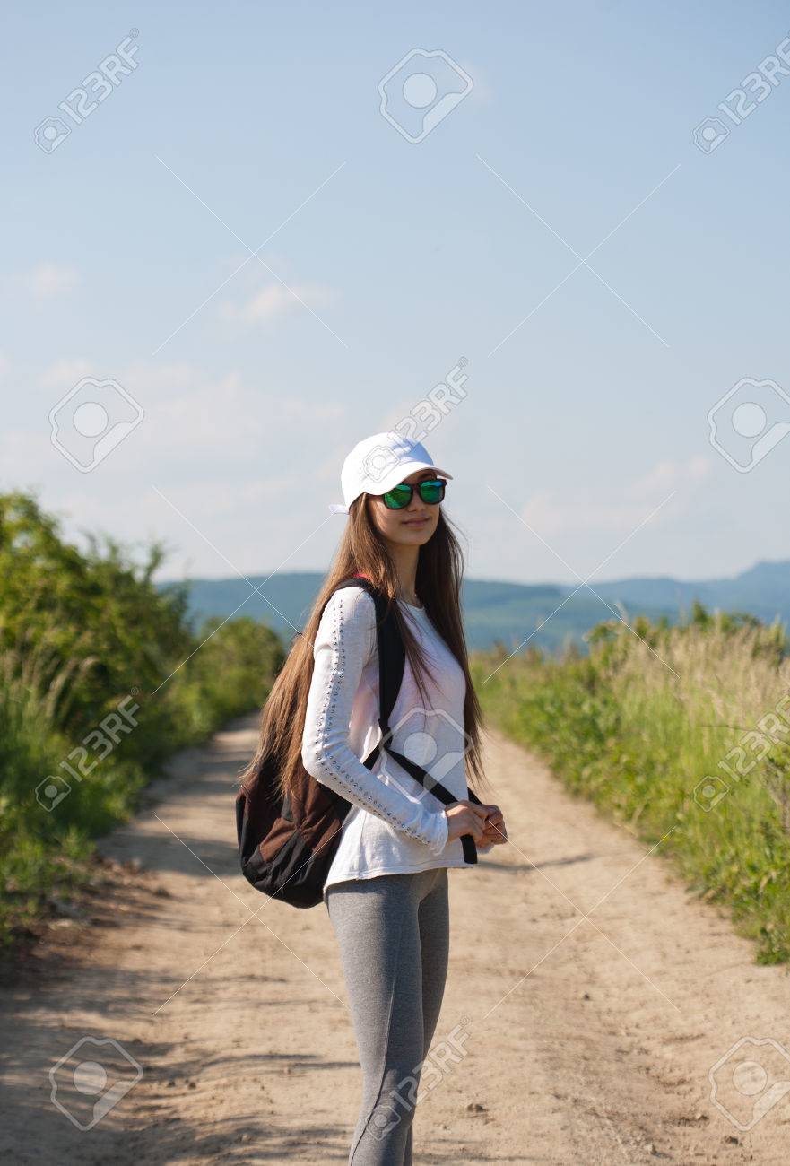 Hiking Woman Brunette Hiking Woman Brunette