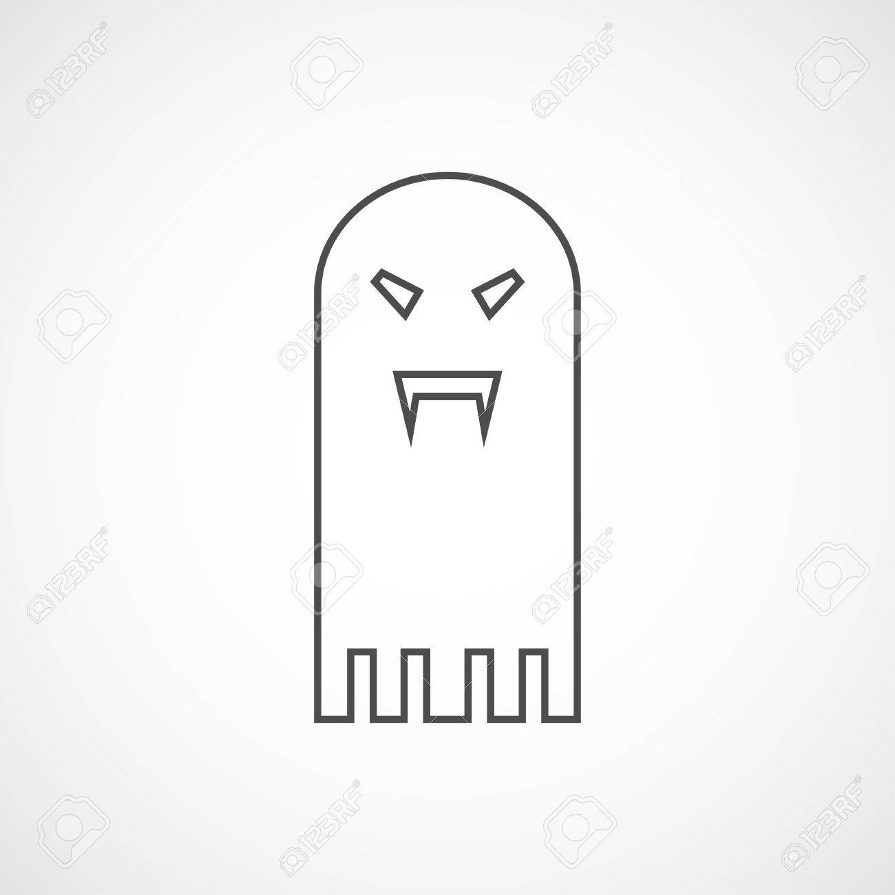 vector flat line monster icon isolated outline icon for logo flyers logo outline