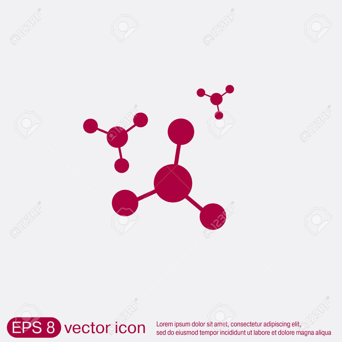 atom molecule the symbol of physics and chemistry symbol icon molecule vs atom