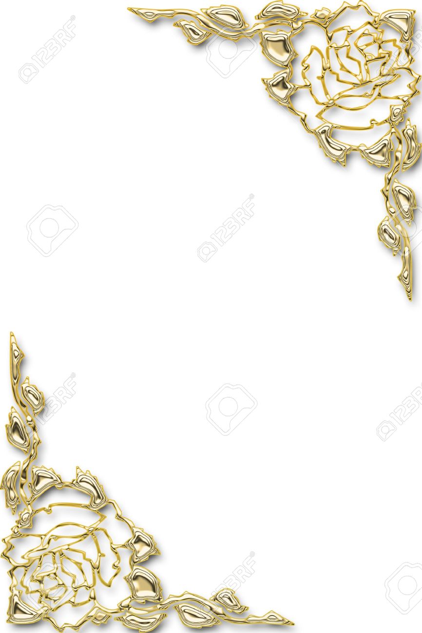 結婚式の招待状の黄金の花のフレーム の写真素材 画像素材 Image