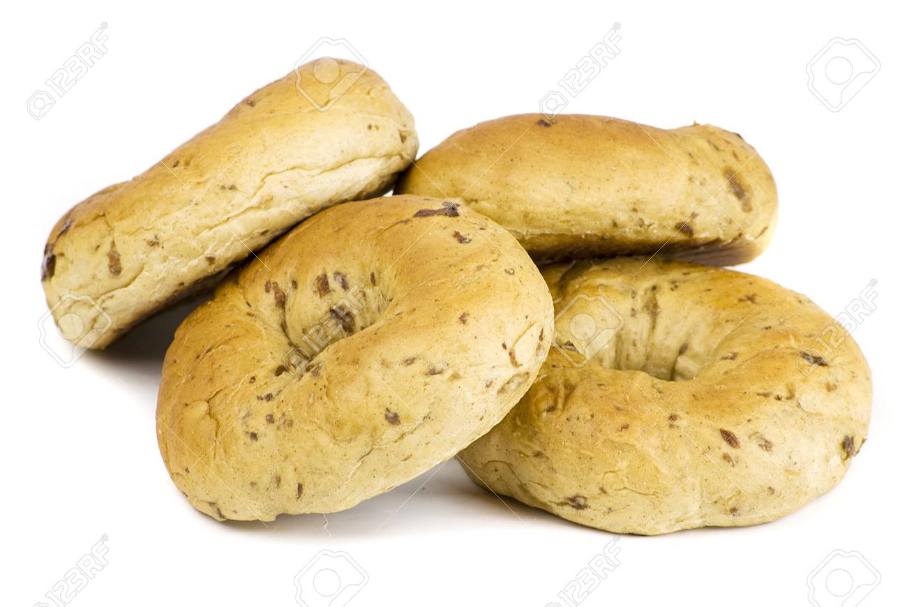 Freshly Baked Bread Rolls Isolated On White Background Stock Photo