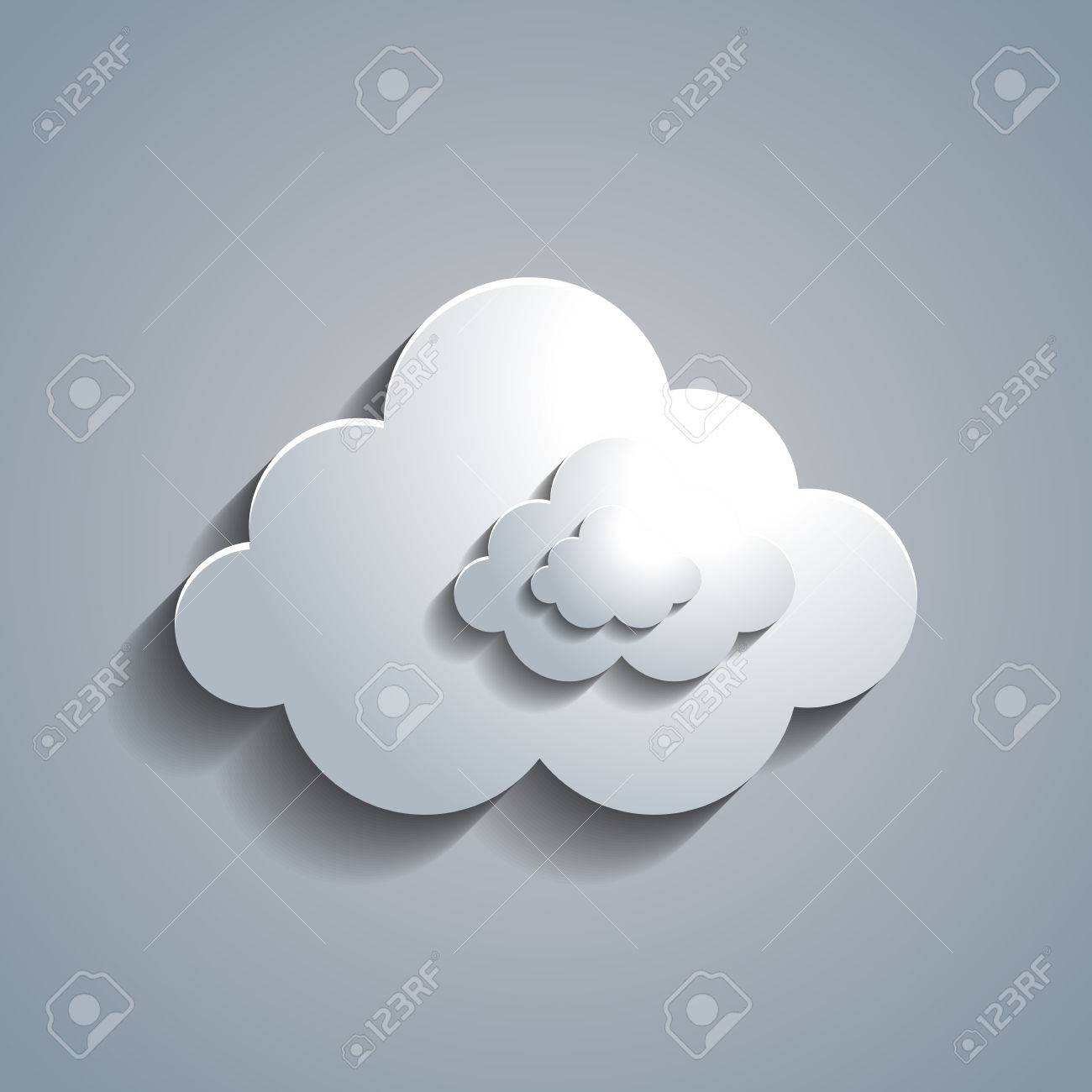 simple white paper cloud template royalty free cliparts vectors