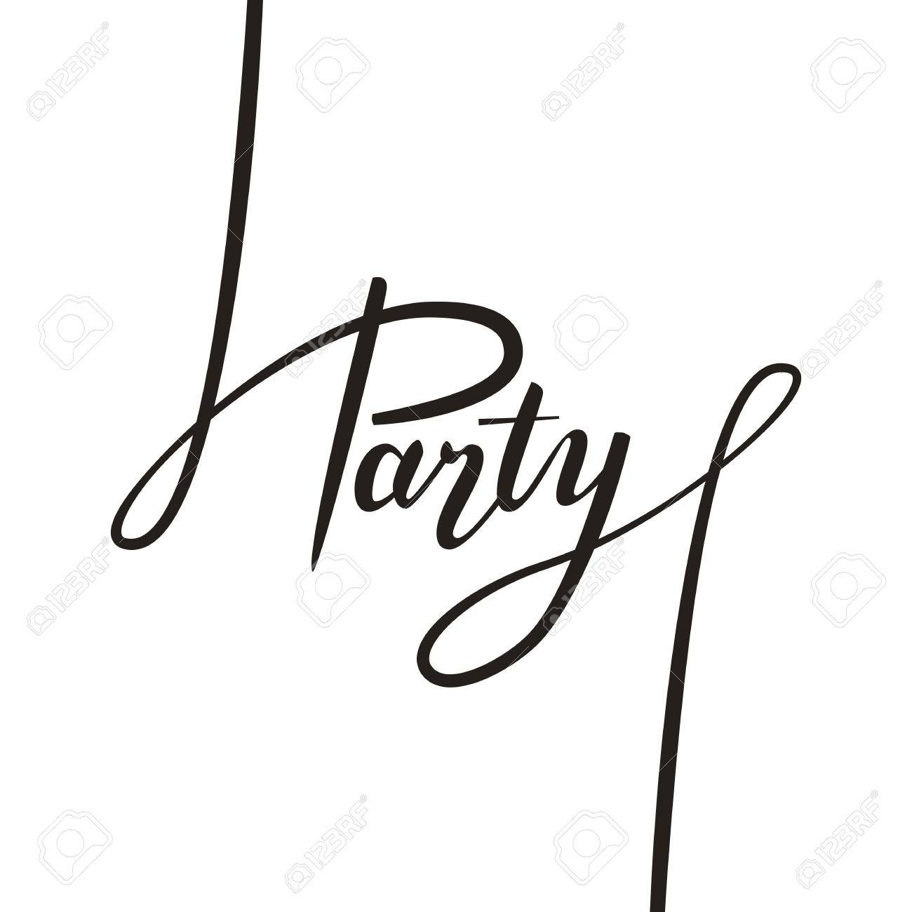 手書きの文字のレタリングをパーティーします のイラスト素材 ベクタ Image