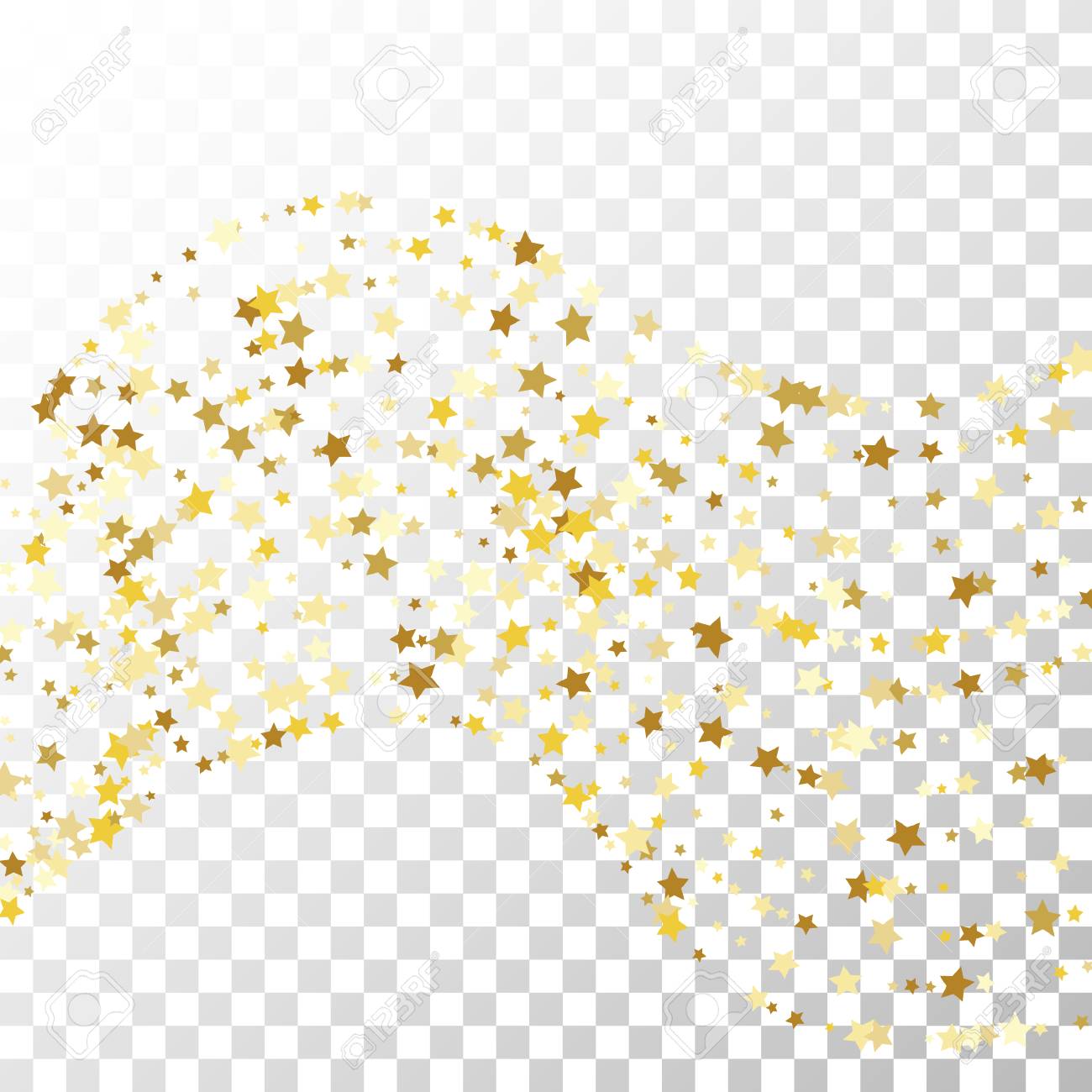 透明な背景に金星紙吹雪ライン 招待の背景 バナー グリーティングカード クリスマスと年賀状 はがき 包装 テキスタイルプリント 美しい星空 のイラスト素材 ベクタ Image