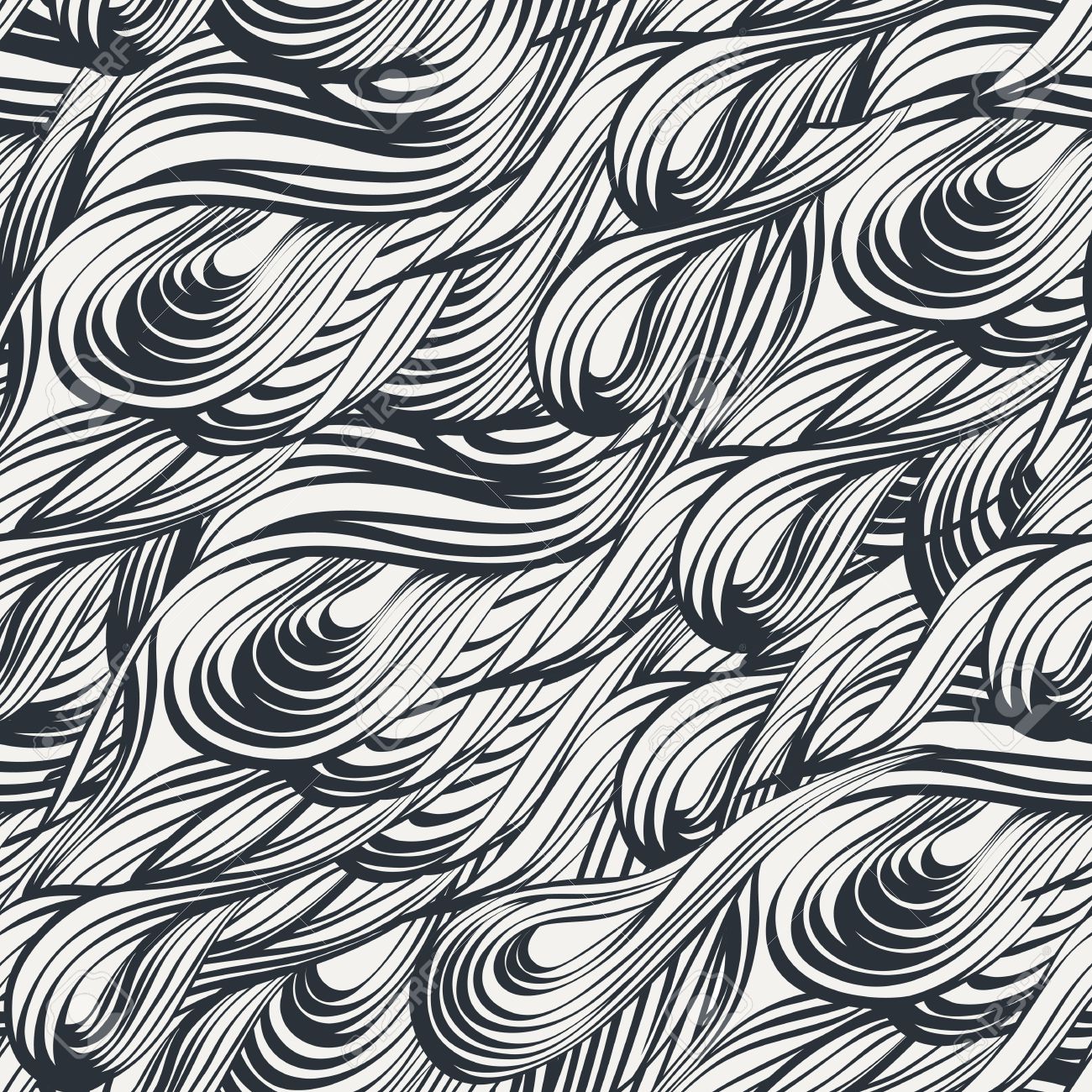 Black And White Wave Pattern. Seamless Pattern Can Be Used For Background,  Wallpaper, Tiling, Pattern Fills, Surface Textures. Royalty Free SVG,  Cliparts, Vectors, And Stock Illustration. Image 39632538.