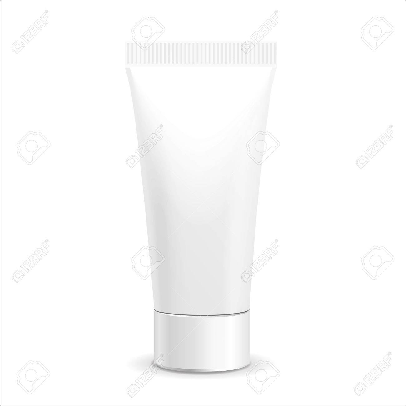 Make up. Tube of cream or gel white plastic product. Container, product and packaging. White background. - 46972884 Make up. Tube of cream or gel white plastic product. Container, product and packaging. White background. - 46972884