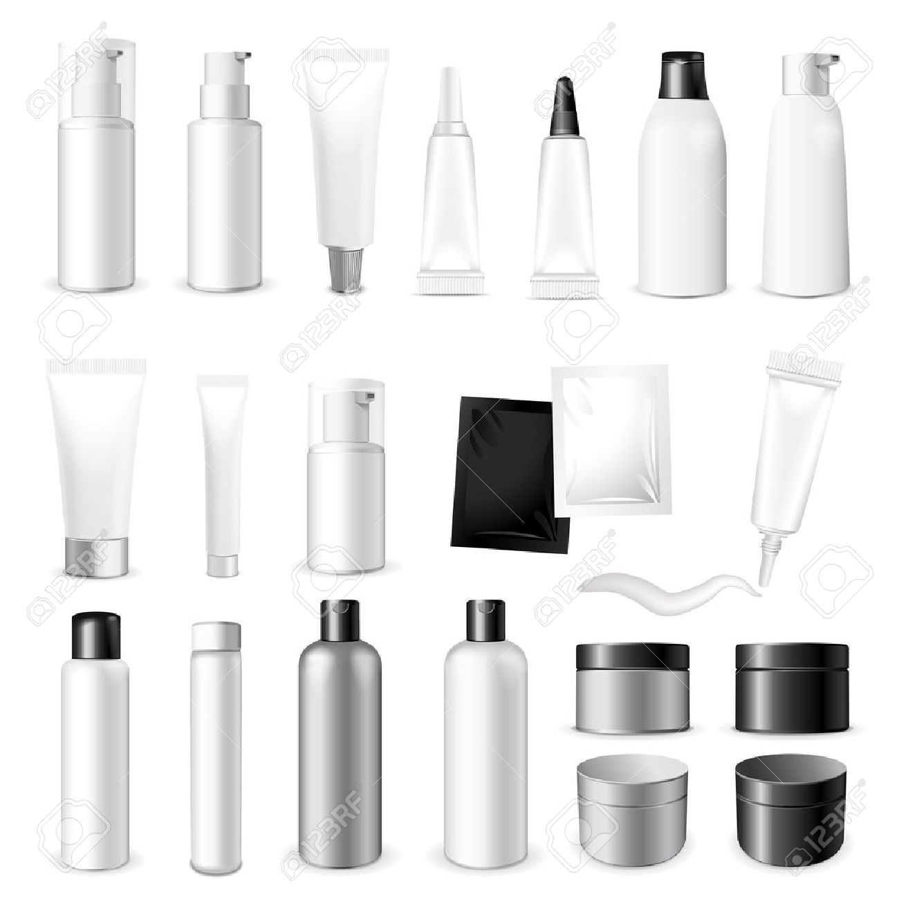 Make up. Tube of cream or gel white plastic product. Container, product and packaging. White background. - 51994301 Make up. Tube of cream or gel white plastic product. Container, product and packaging. White background. - 51994301