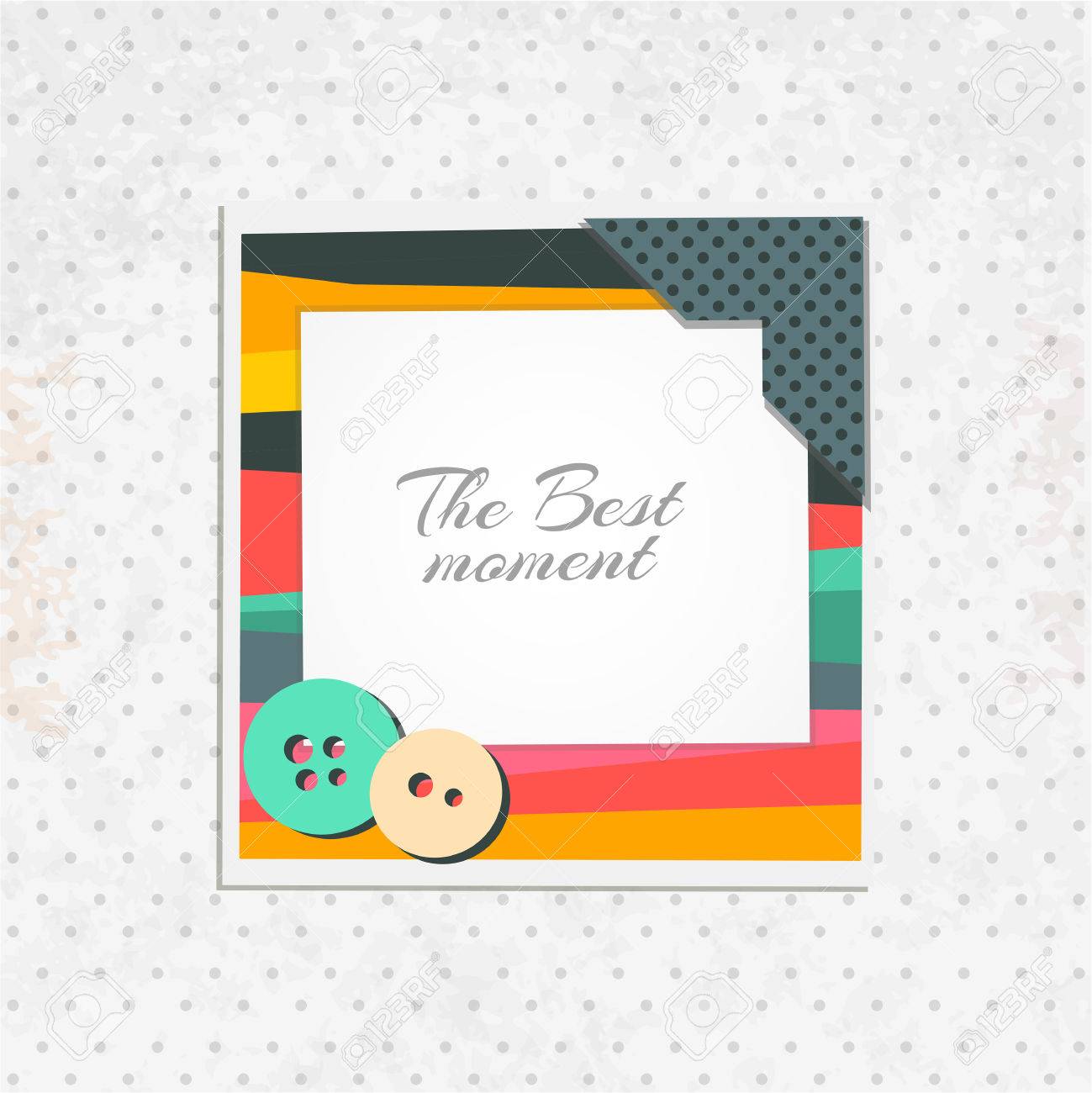 design photo frame on nice background decorative template for baby family or memories