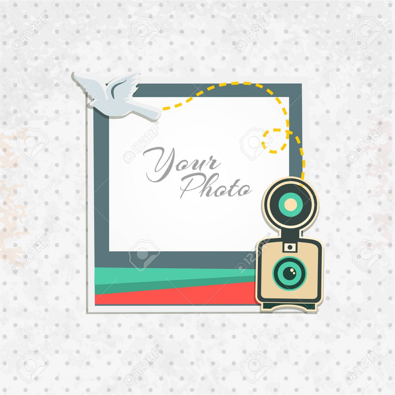 design photo frame on nice background decorative template for scrapbook picture frame template