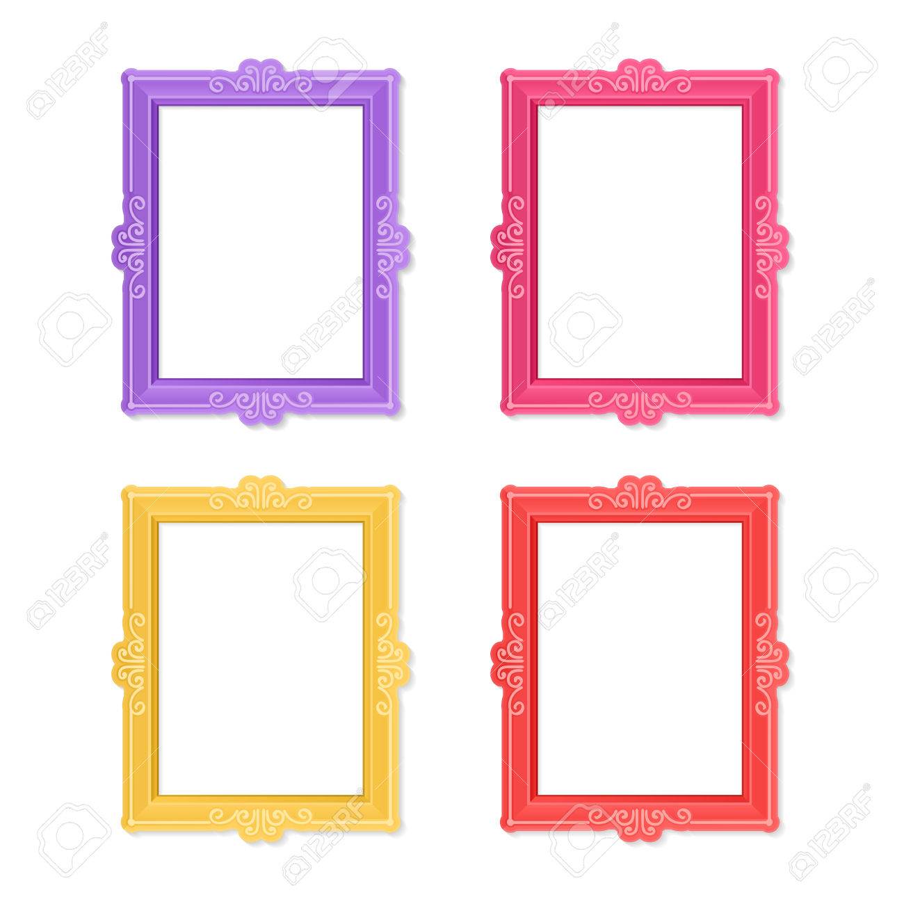 realistic design photo frames on white background decorative template for baby family or memories