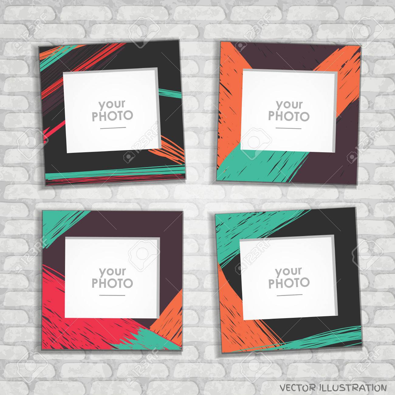 collage photo frame on vintage background album template for album photo template