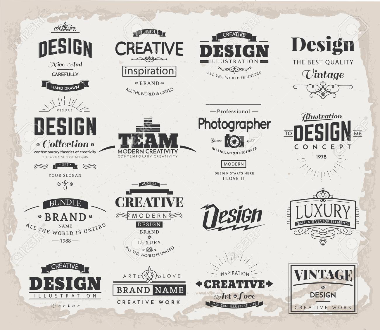 retro creative vintage labels