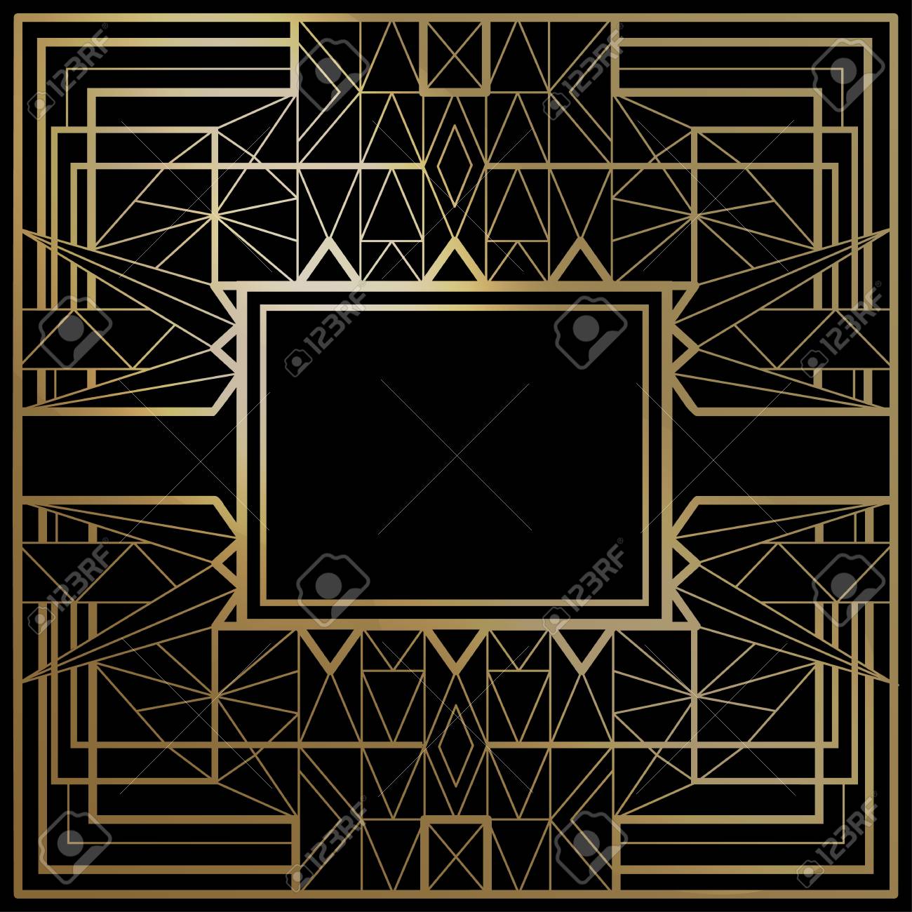 geometric template vector frames shapes of retro style line line design template