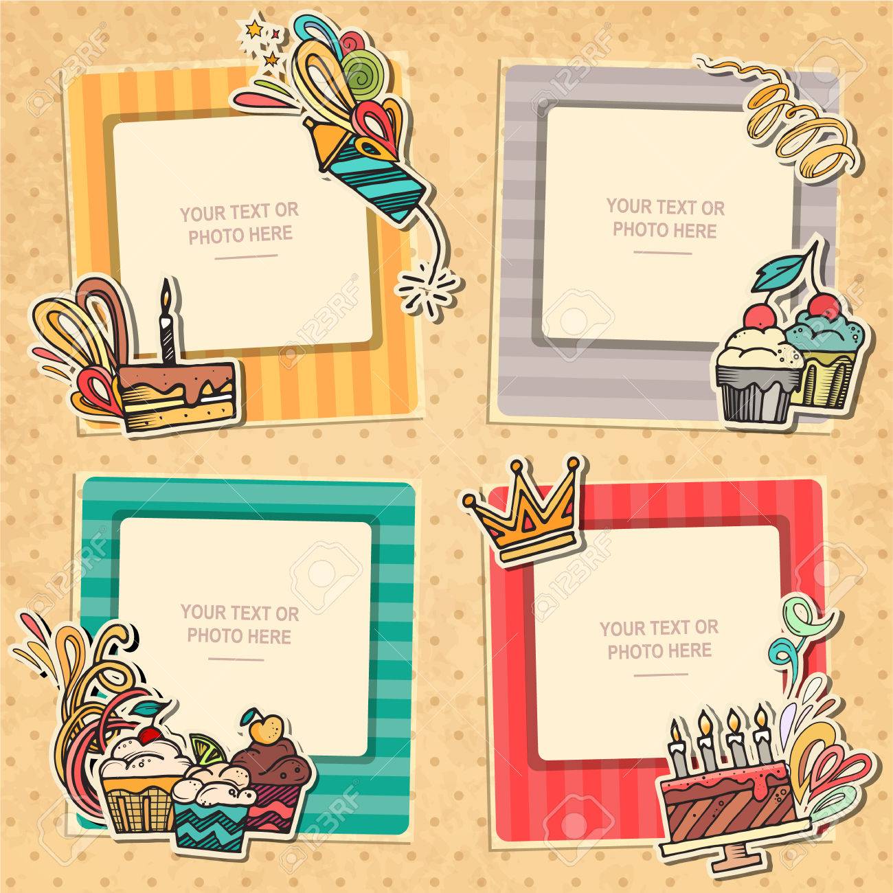 collage photo frame on vintage background album template for baby album background
