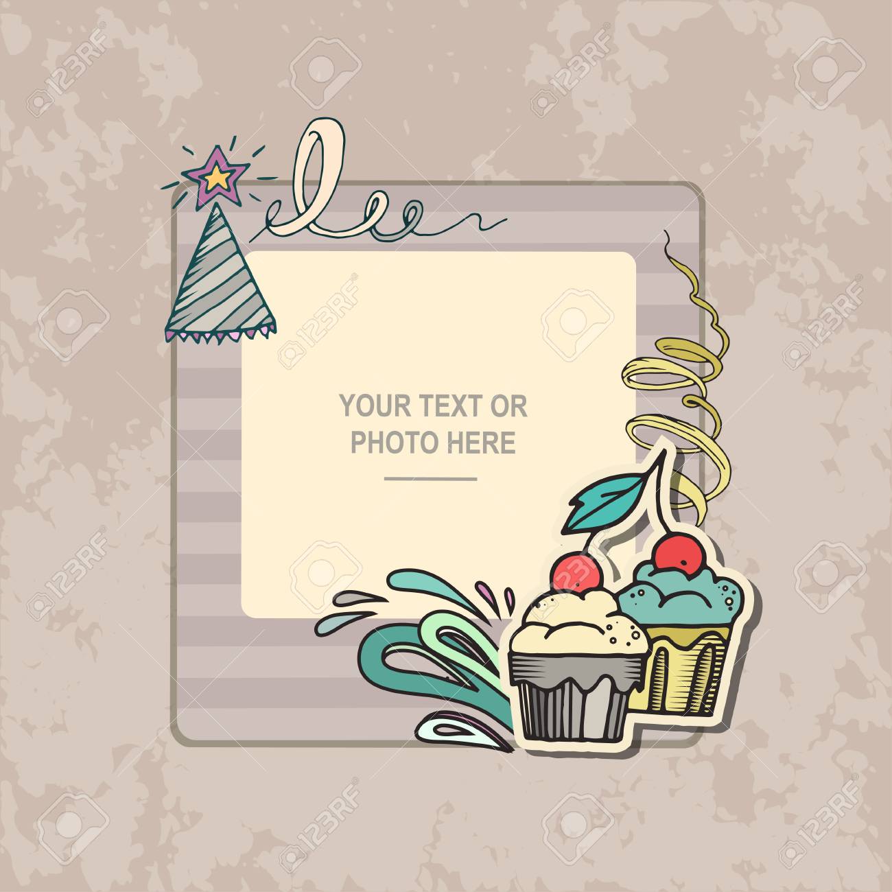 photo frame on vintage background album template for kid baby baby album background