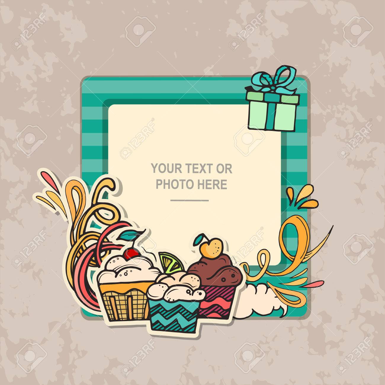 photo frame on vintage background album template for kid baby album template