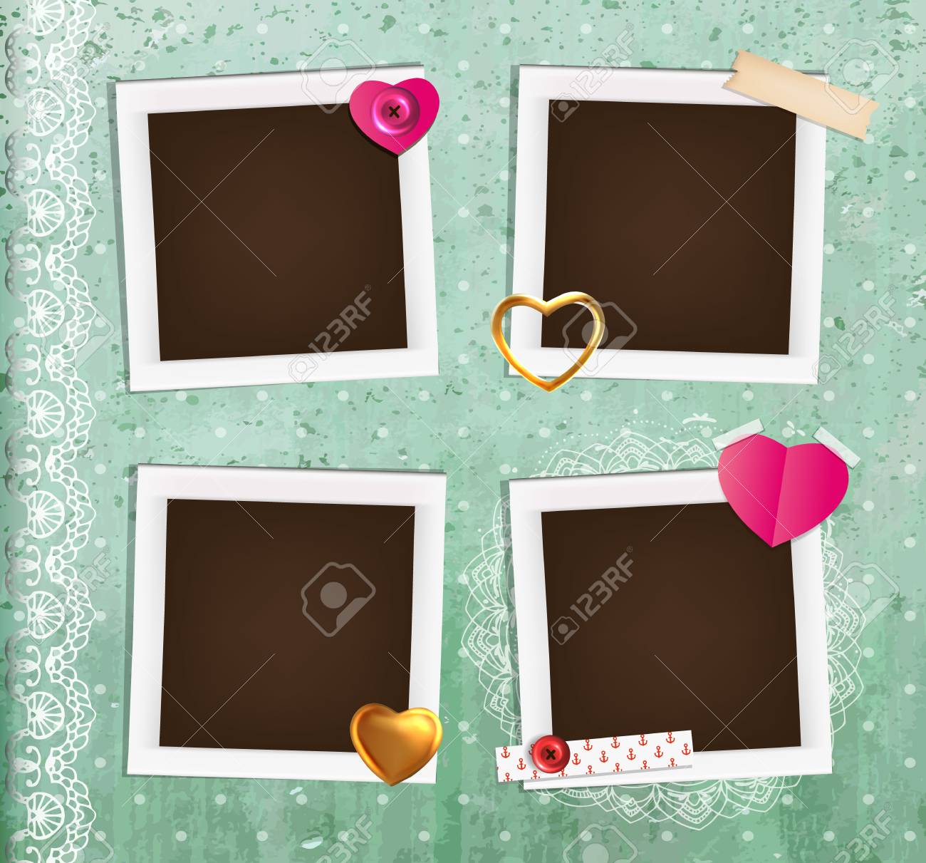 collage photo frame on vintage background album template for album template