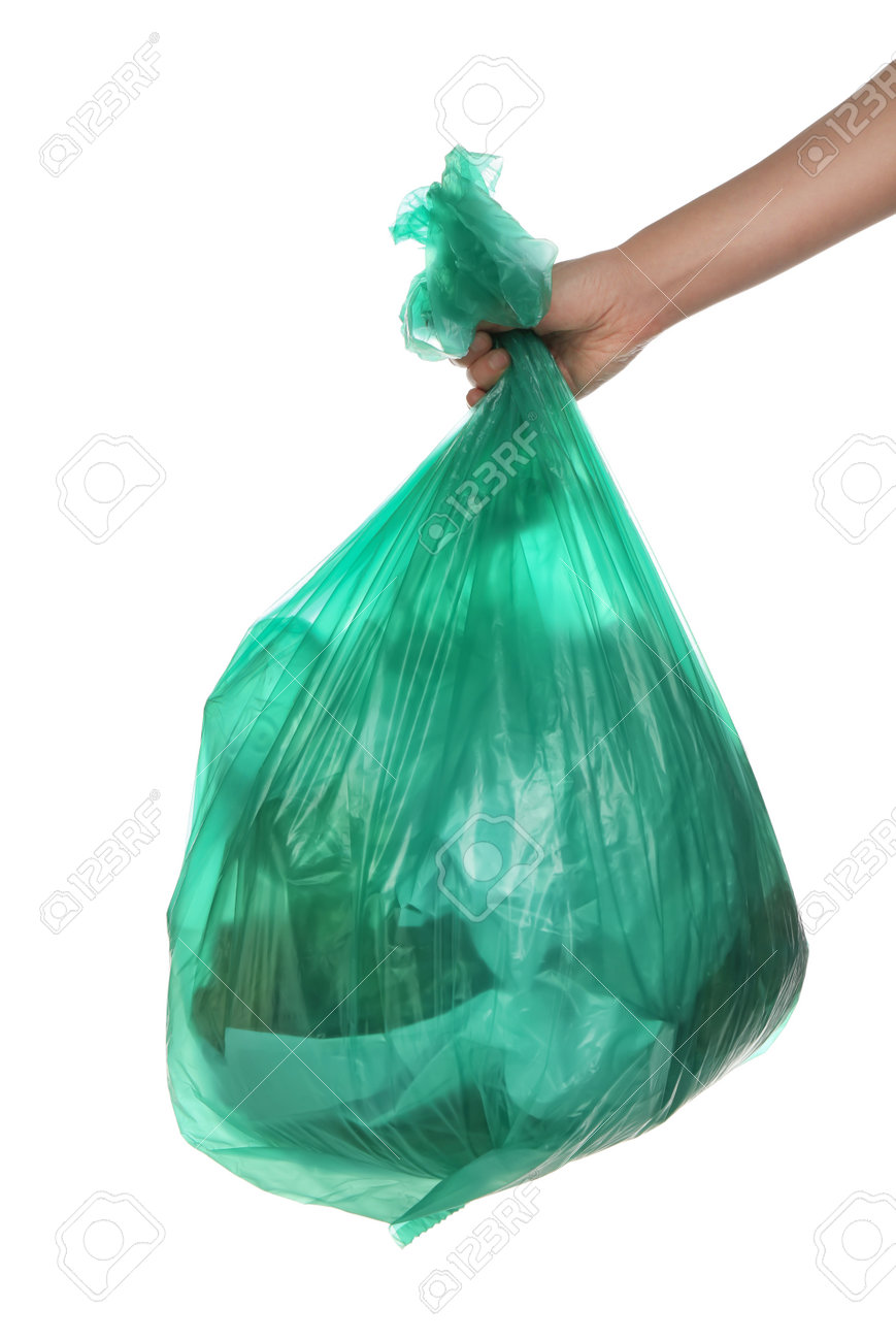 Woman Holding Trash Bag Filled With Garbage On White Background, Closeup  Фотография, картинки, изображения и сток-фотография без роялти. Image  178426164
