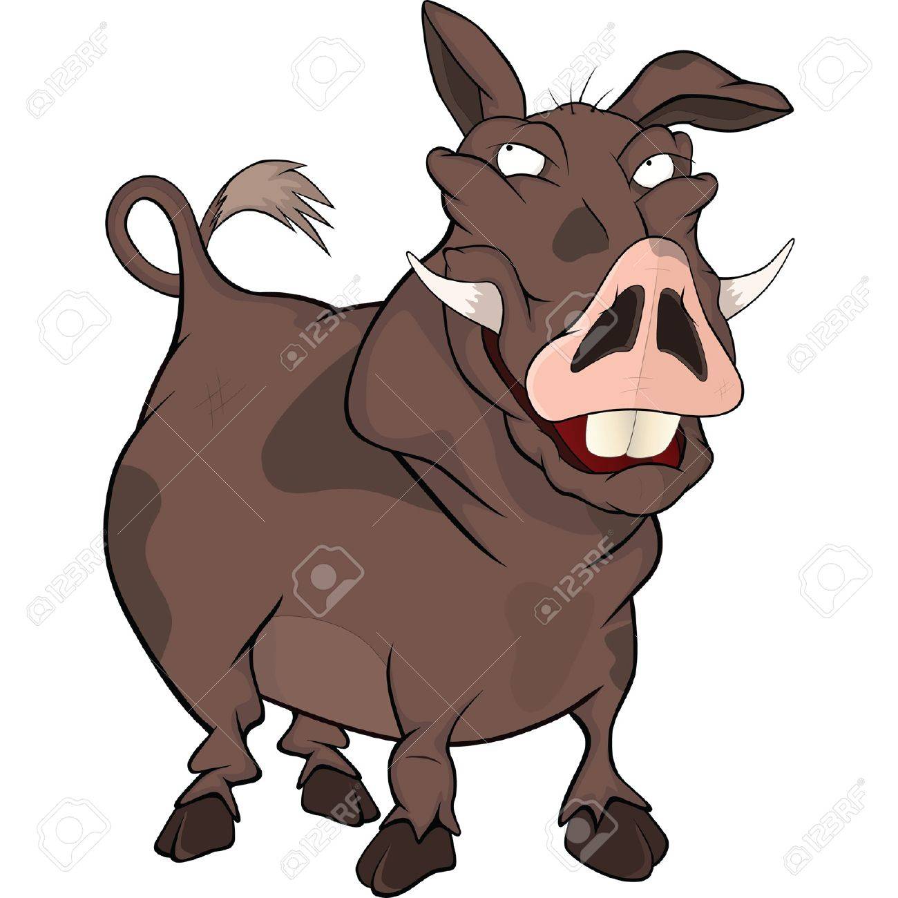野生のイノシシ 漫画のイラスト素材 ベクタ Image