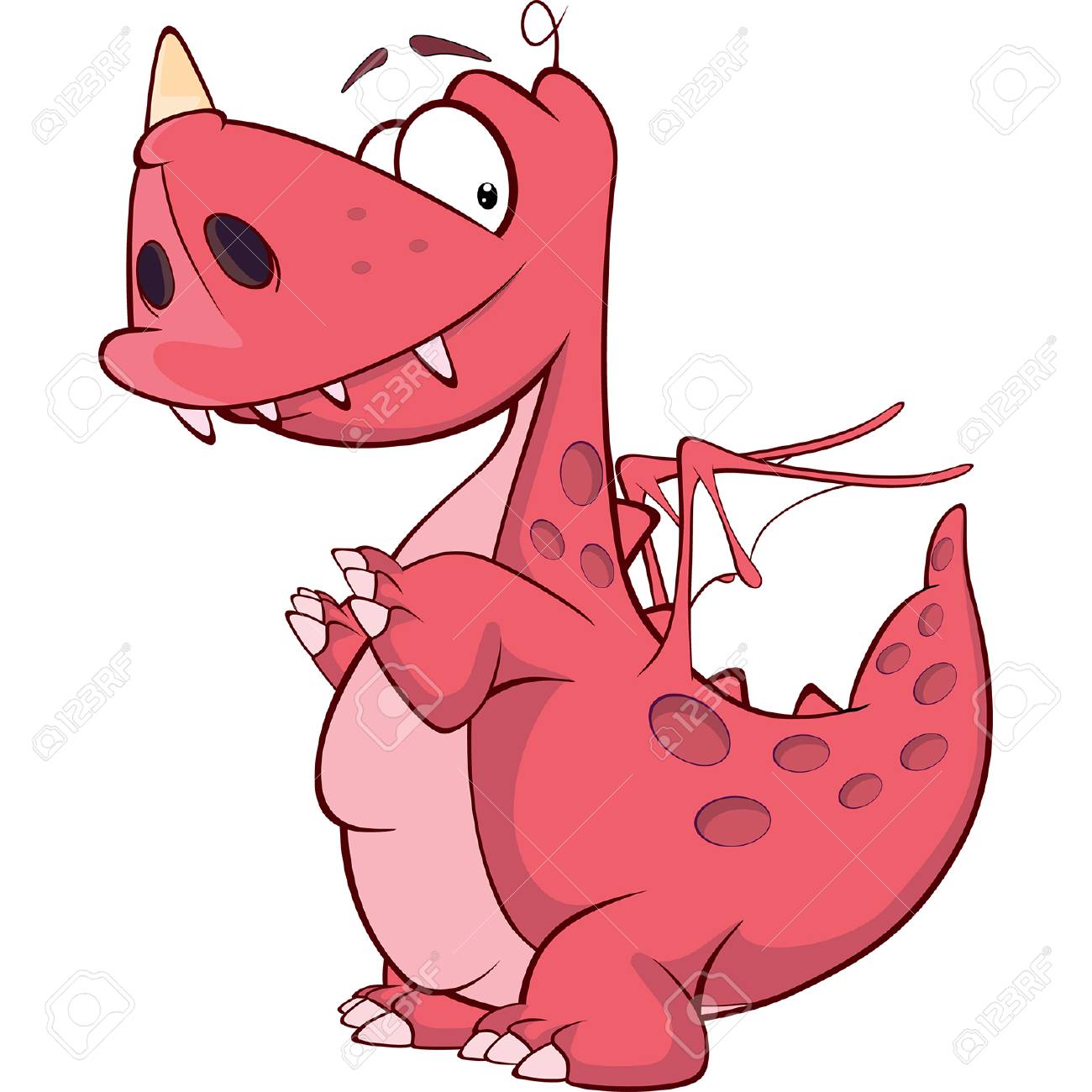 かわいい赤いドラゴンのイラスト 漫画 のイラスト素材 ベクタ Image