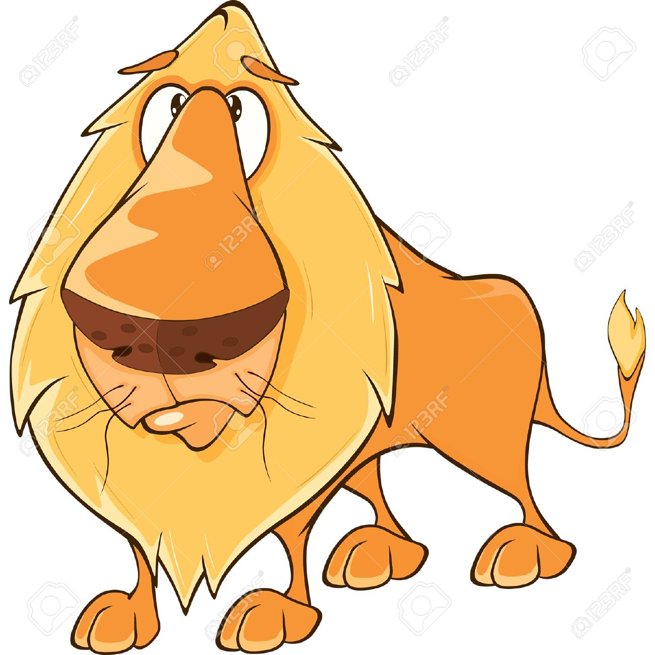 イエロー ライオンが面白い漫画のイラスト素材 ベクタ Image