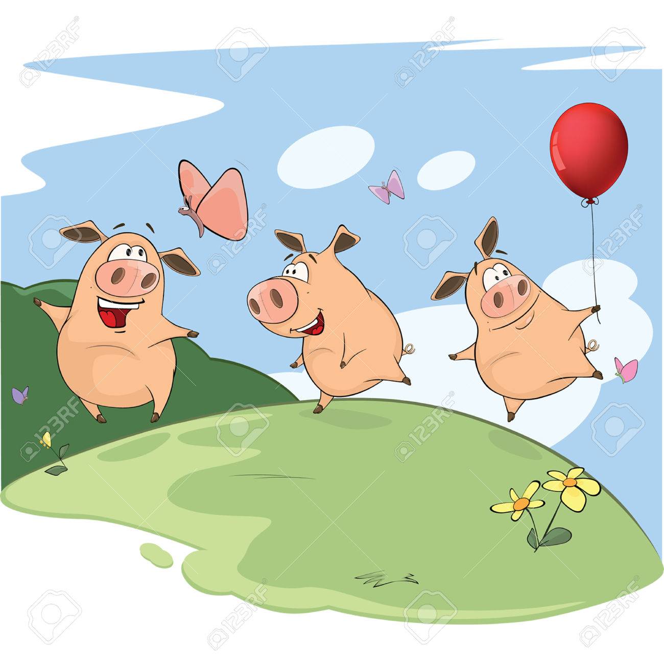 三匹の子ぶたのイラスト素材 ベクタ Image