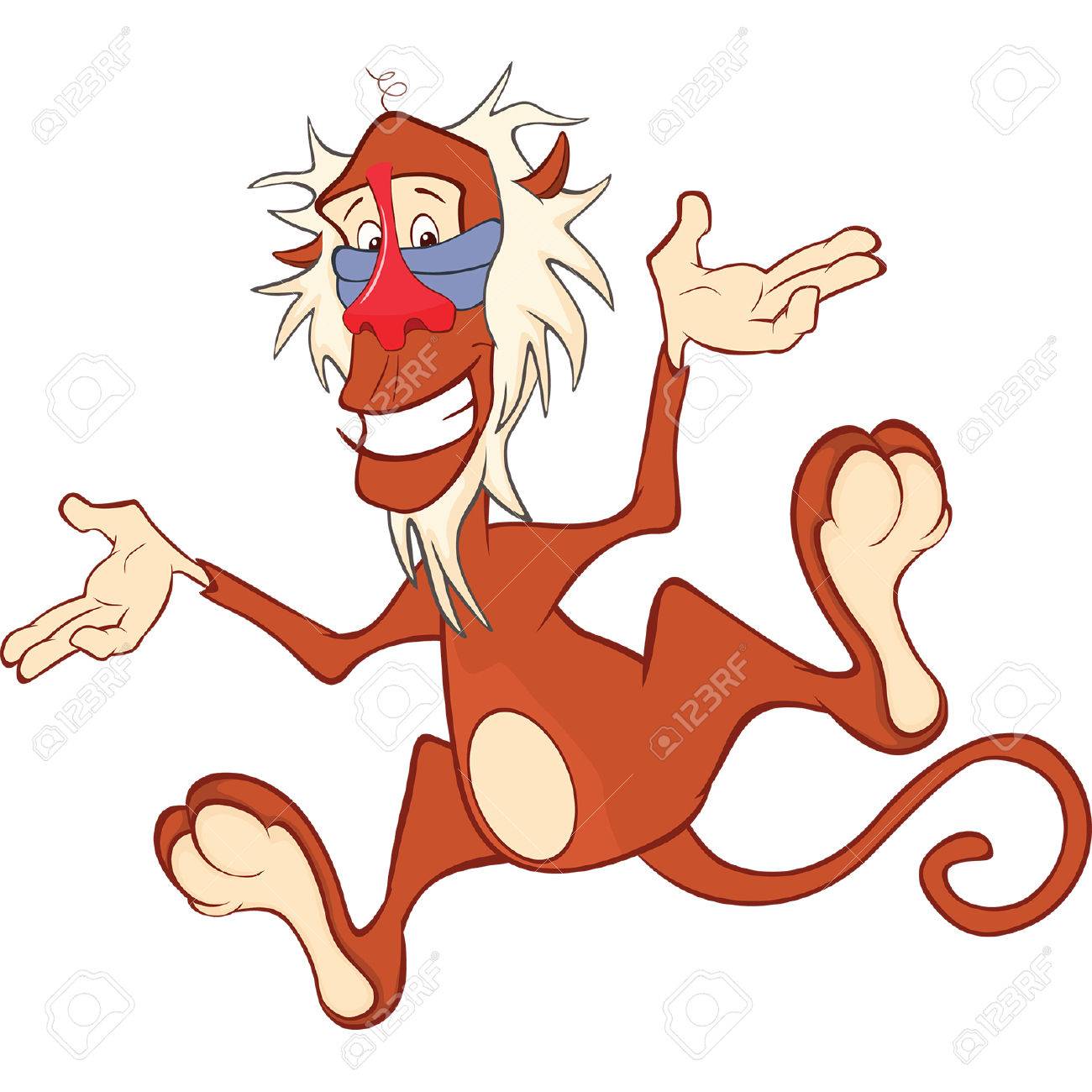 かわいい猿のイラスト マンドリル 漫画のキャラクターのイラスト素材 ベクタ Image