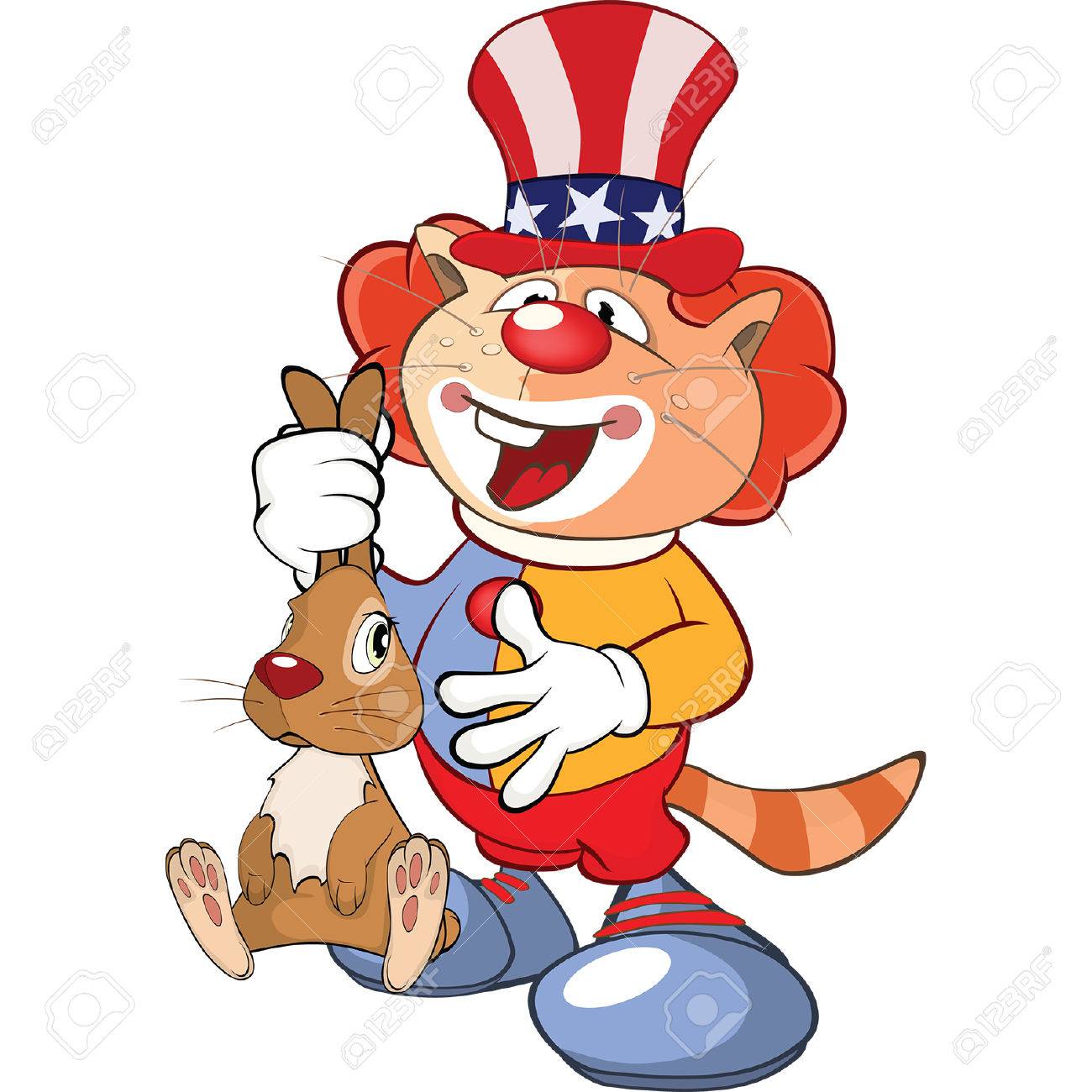 かわいい猫のピエロのイラストです 漫画のキャラクター のイラスト素材 ベクタ Image