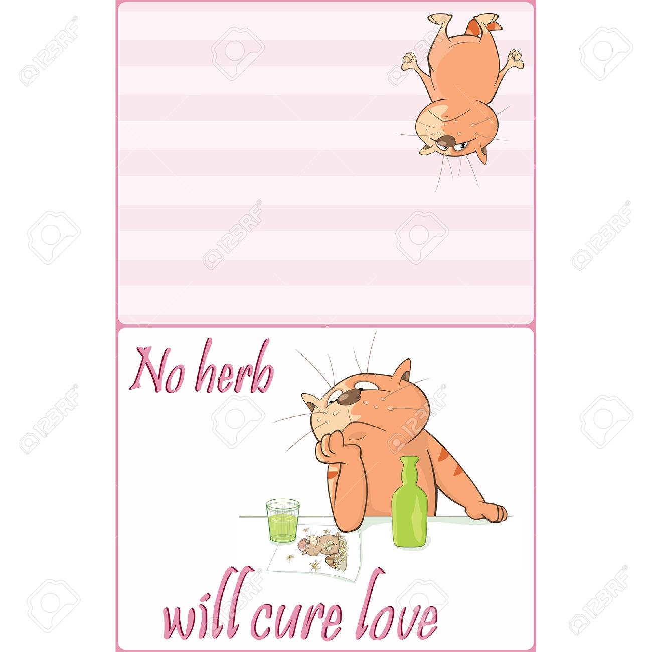 かわいい猫の漫画イラストは はがきに使用できます かわいい猫水兵諺本文を持つ のイラスト素材 ベクタ Image
