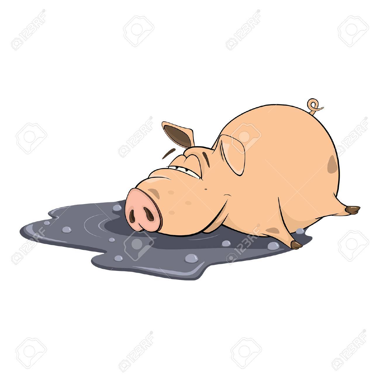 かわいい豚のイラスト 漫画のキャラクター のイラスト素材 ベクタ Image