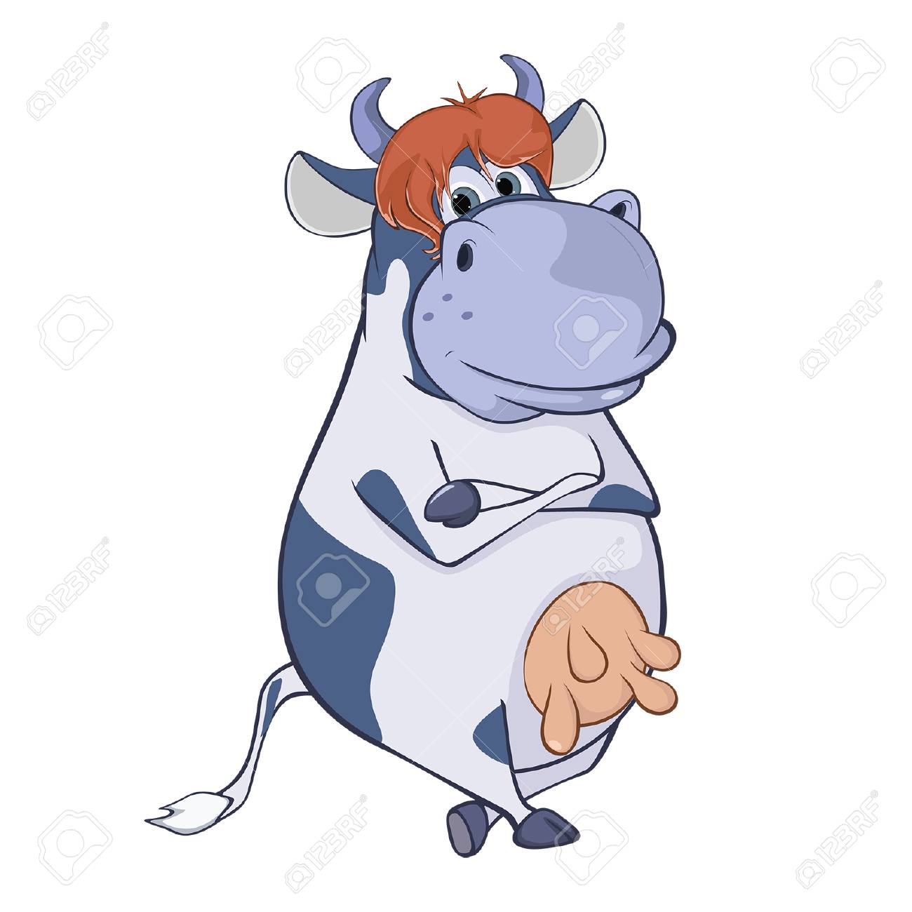 かわいい牛のイラスト 漫画のキャラクター のイラスト素材 ベクタ Image 5958