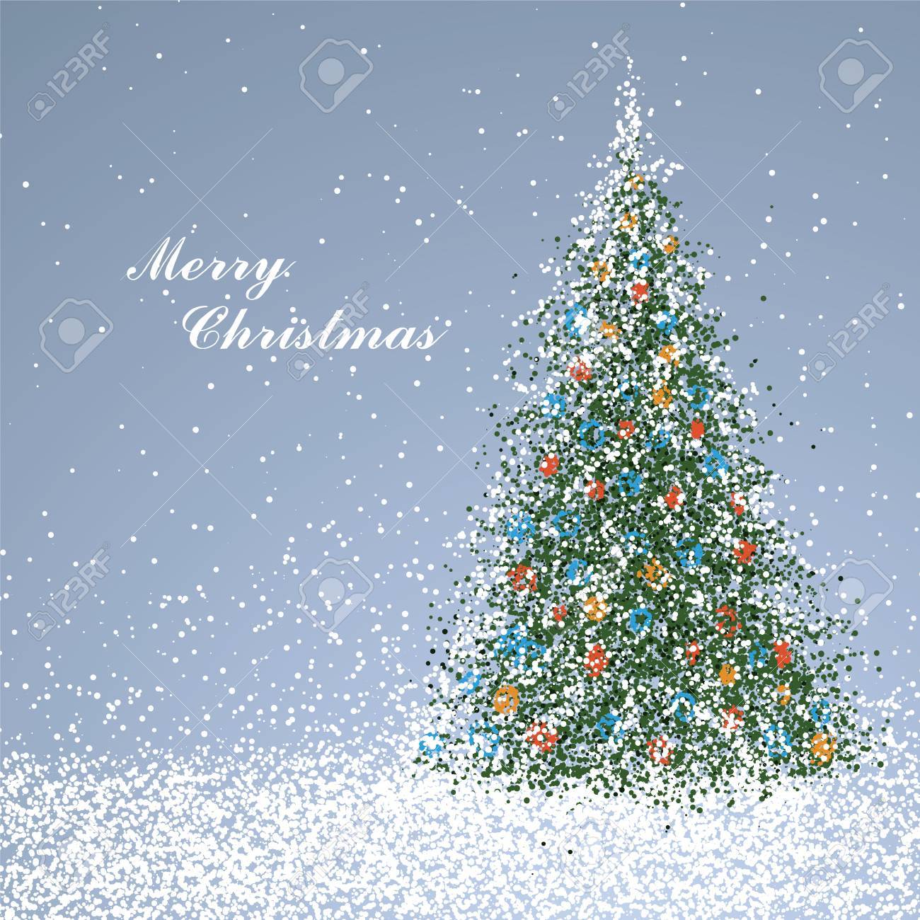 Immagini Di Copertina Di Natale.Vettoriale Albero Di Natale Composto Di Particelle Puo Essere Utilizzato Come Copertina Di Una Cartolina Di Natale Image 52737227