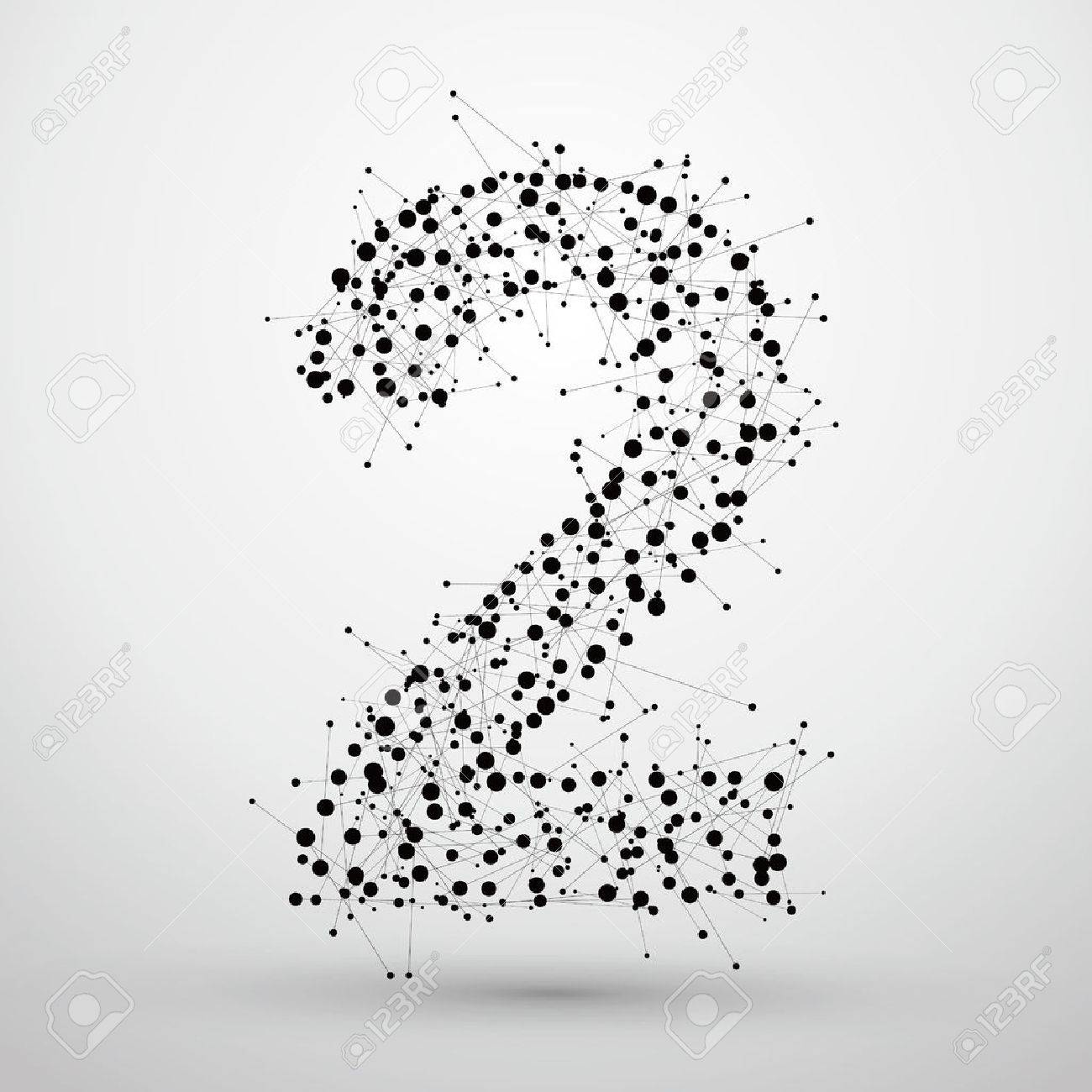 Number 2, consisting of points and lines, there is a sense of font design network technology. - 52737970 Number 2, consisting of points and lines, there is a sense of font design network technology. - 52737970
