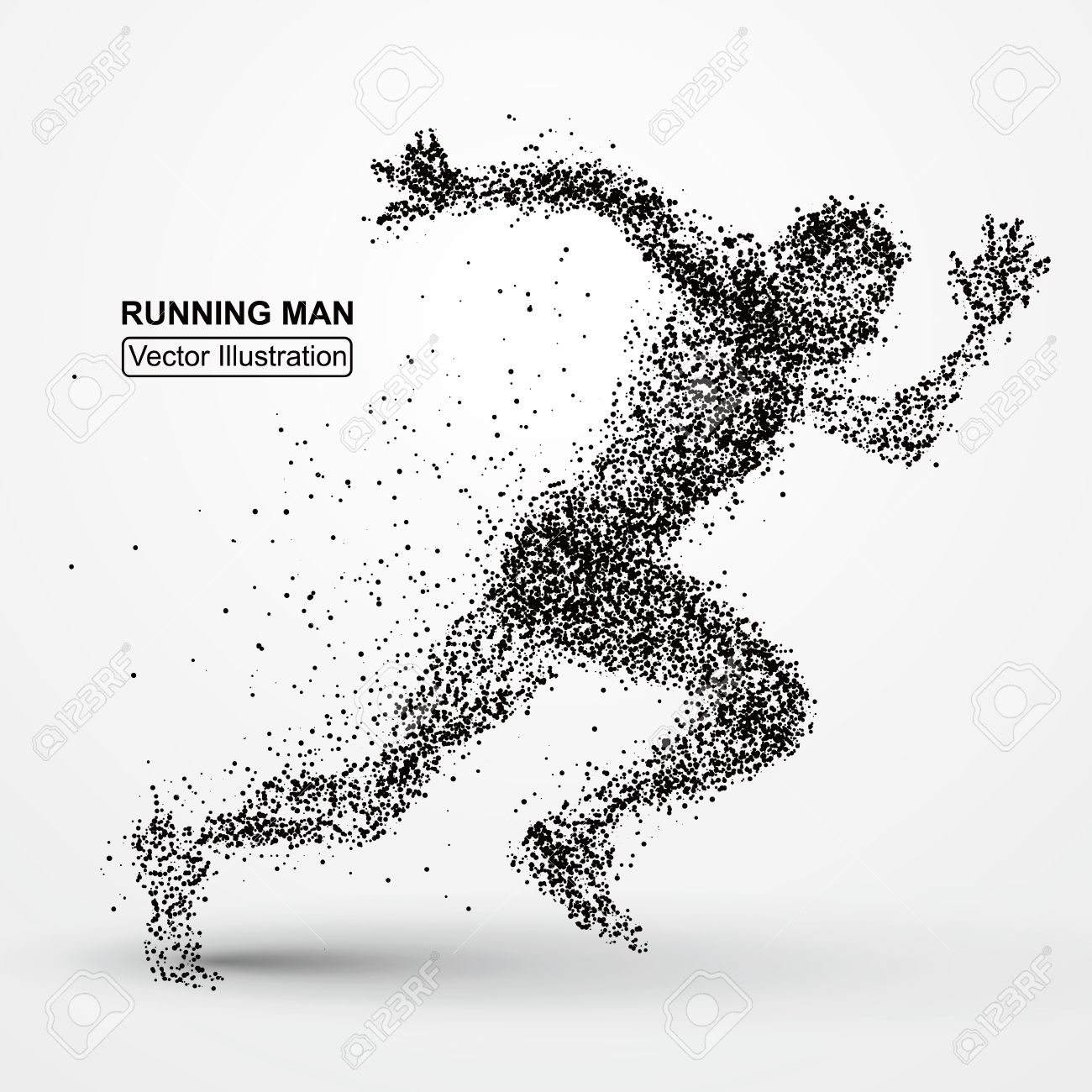 Running Man Particle Divergent Composition Vector Illustration Royalty Free Cliparts Vectors And Stock Illustration Image