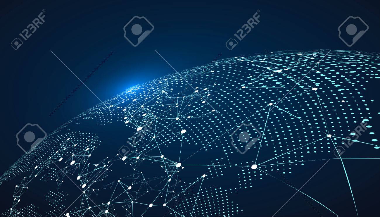 World map point, line, composition, representing the global, Global network connection,international meaning. - 65643414 World map point, line, composition, representing the global, Global network connection,international meaning. - 65643414