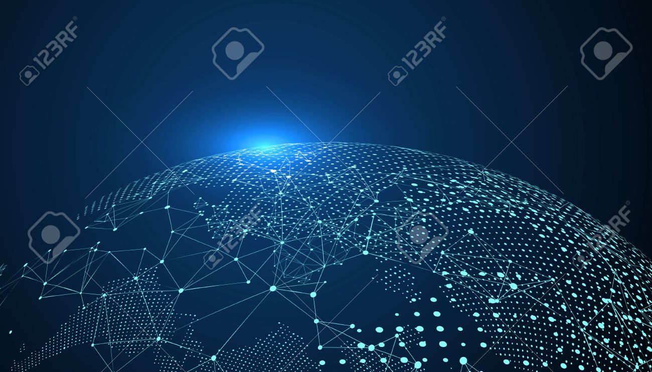 World map point, line, composition, representing the global, Global network connection,international meaning. - 65643410 World map point, line, composition, representing the global, Global network connection,international meaning. - 65643410