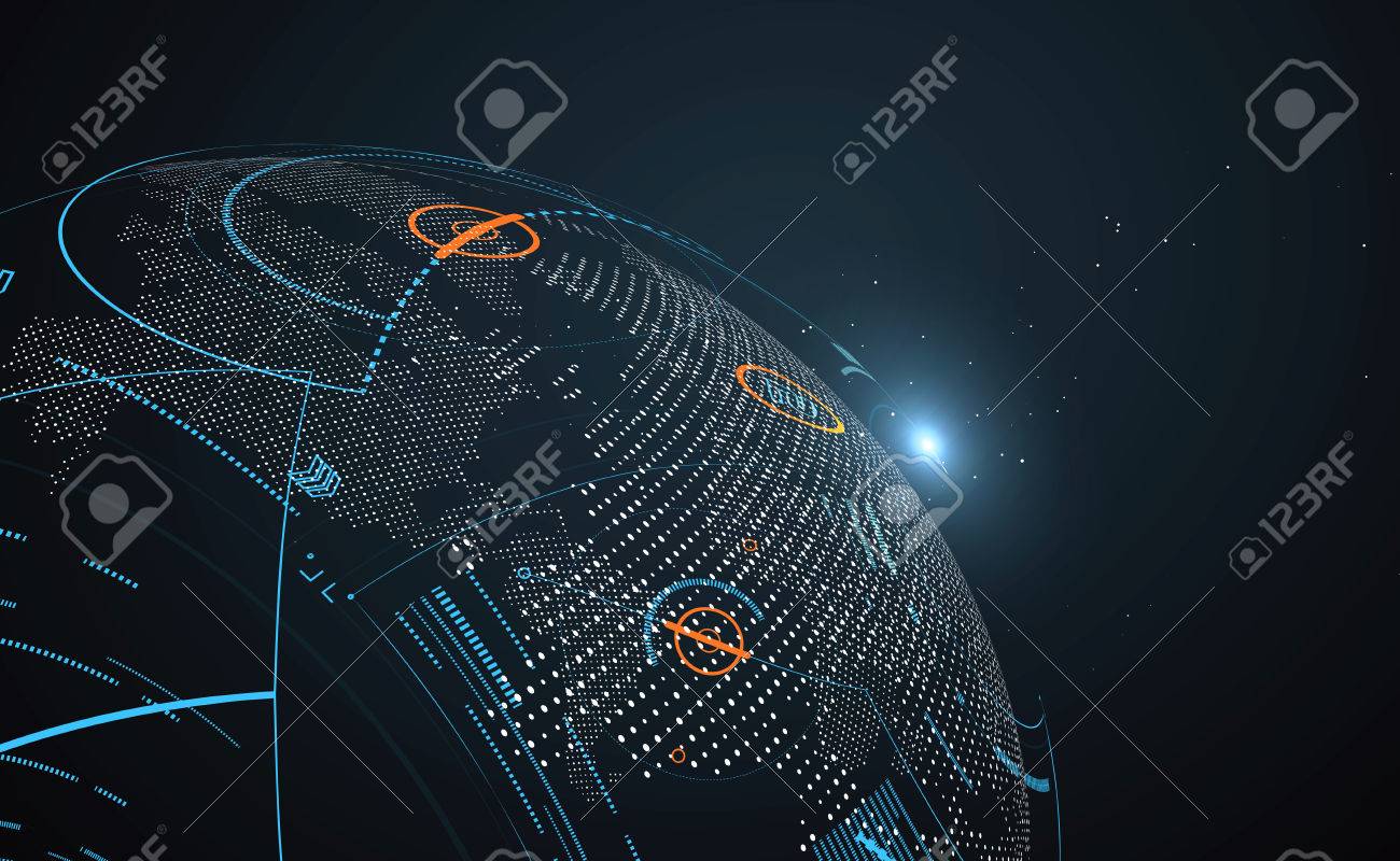 Futuristic globalization interface, a sense of science and technology abstract graphics. - 69122427 Futuristic globalization interface, a sense of science and technology abstract graphics. - 69122427