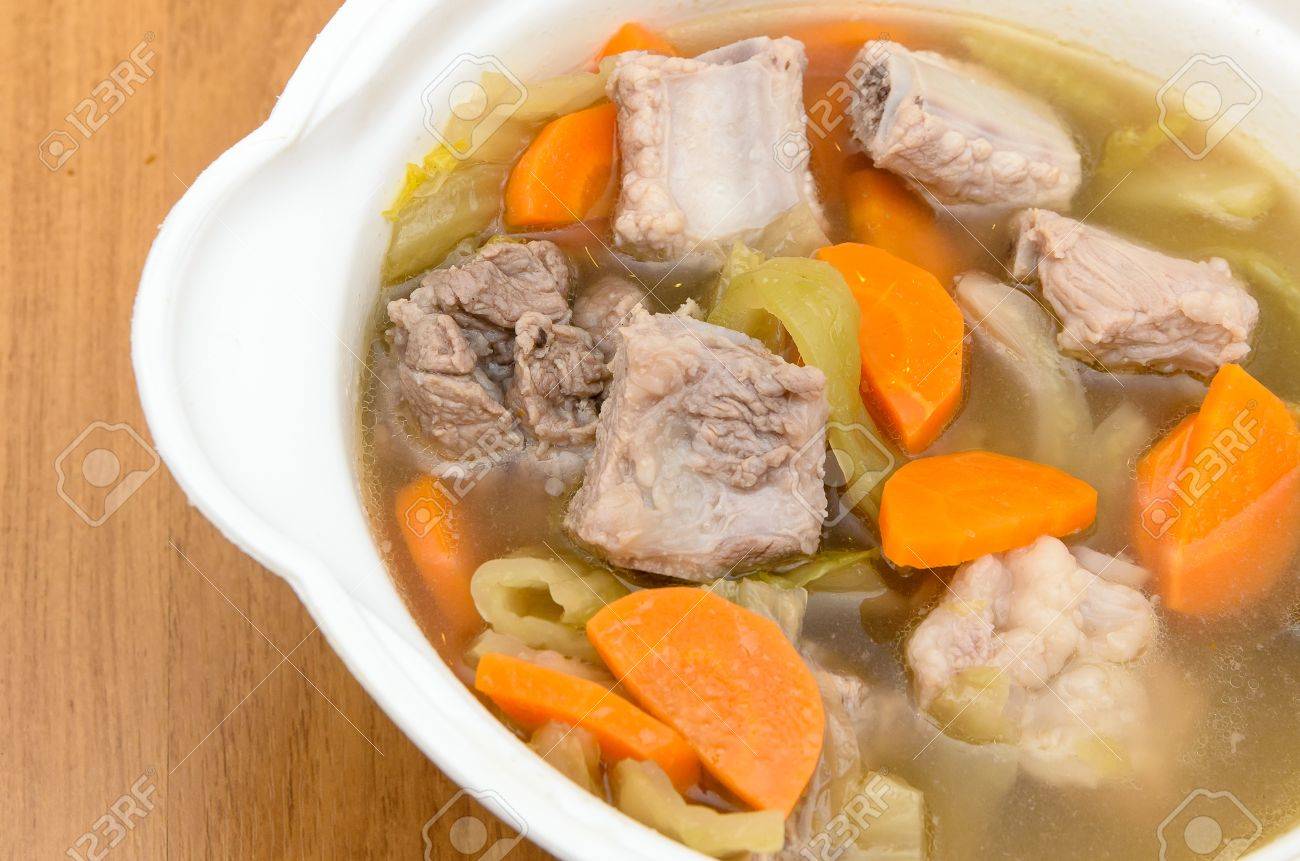 Pickled Cabbage Soup With Carrots And Pork Ribs Stock Photo Picture And Royalty Free Image Image 21728459