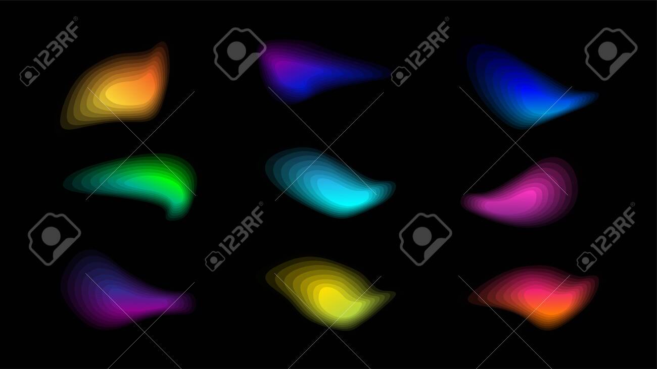 Vivid color gradient shapes. Blurred vibrant set - 136788575 Vivid color gradient shapes. Blurred vibrant set - 136788575