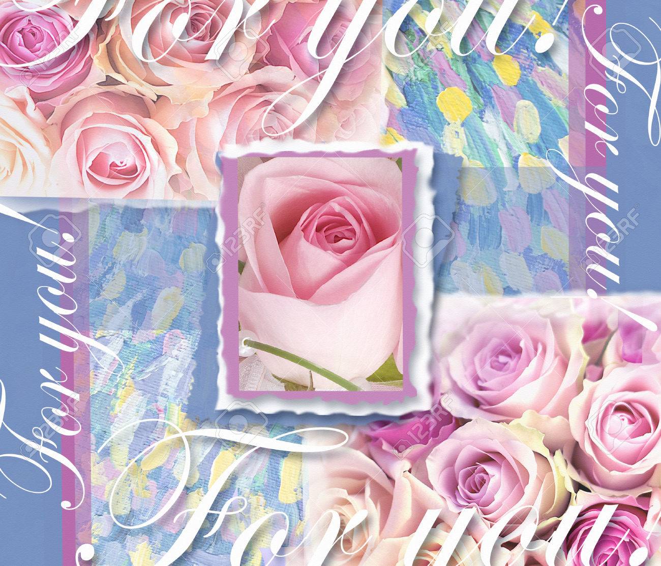 floral wedding invitation hand drawn vintage collage frame with