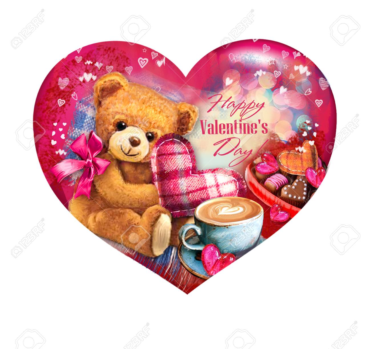 happy valentines teddy bear