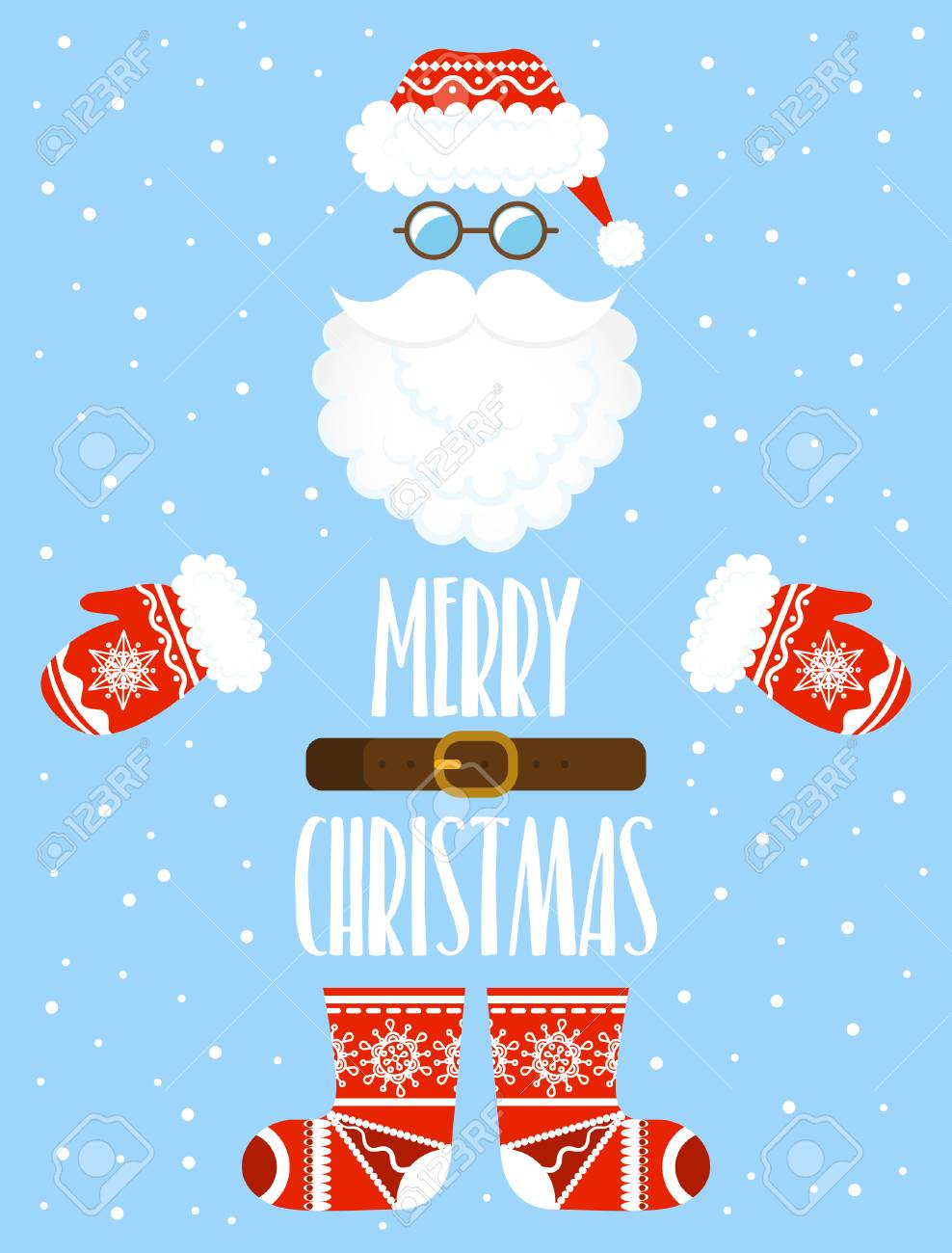 merry christmas card santa claus elements with ethnic pattern ethnic christmas card