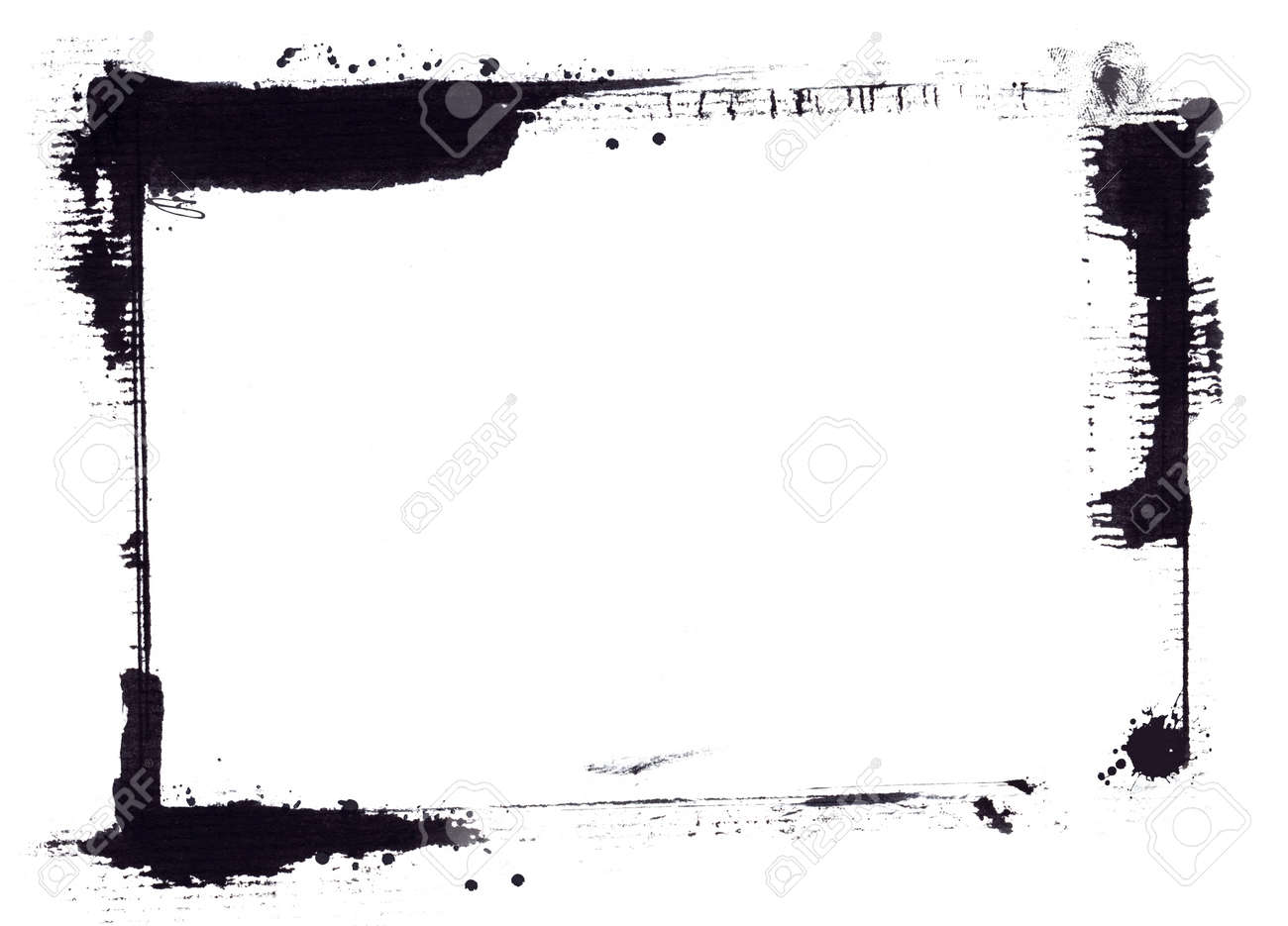 hand painted dark border on paper close up nice element for