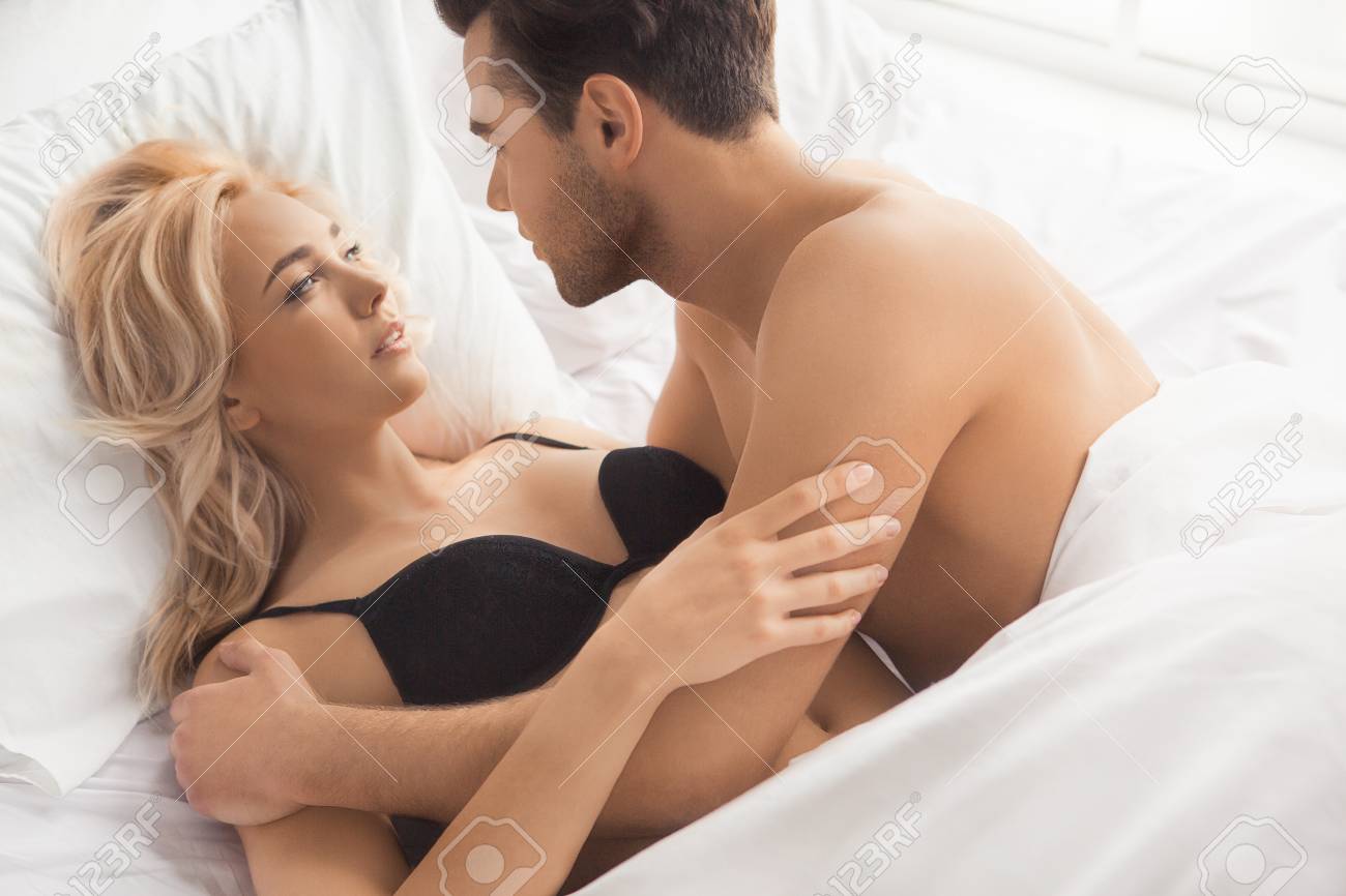 Stock Photo Young Couple Intimate Relationship On Bed Passion Stock Photo Young Couple Intimate Relationship On Bed Passion