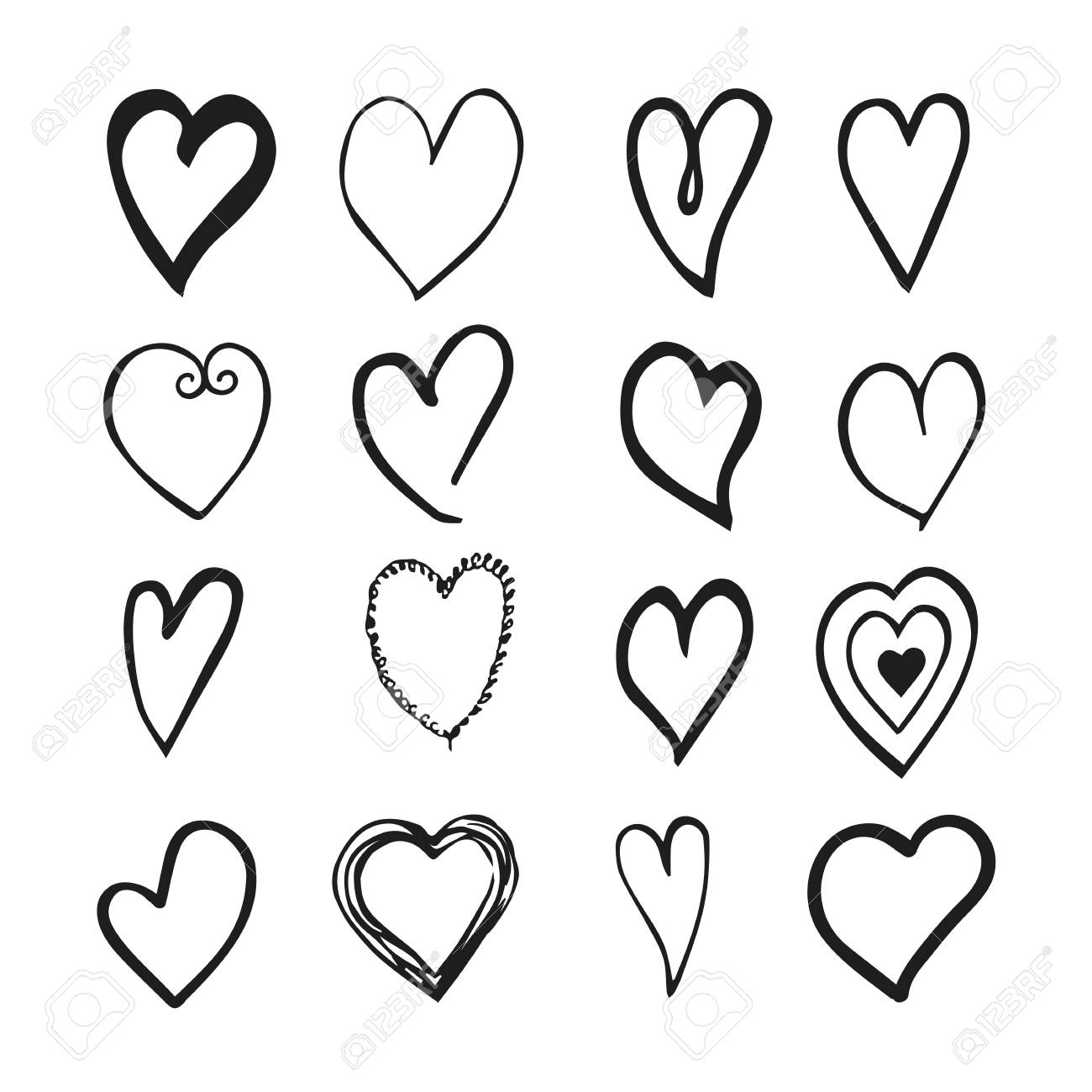 Vector Schwarz Weiss Hand Gezeichnet Mit Herzen Design Elemente Fur Valentinstag Lizenzfrei Nutzbare Vektorgrafiken Clip Arts Illustrationen Image 91323318