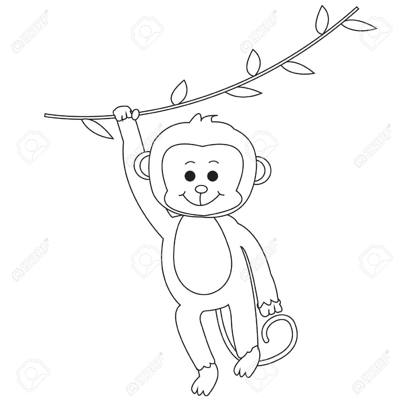 macaco para colorir isolado para crianças 5162658 Vetor no Vecteezy